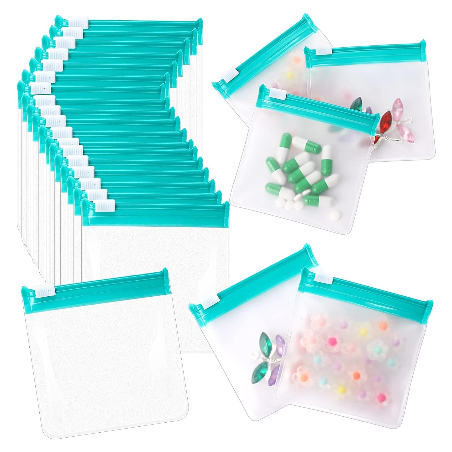 24 Bolsas de Pastillas Reutilizables Sliverdew Azul 7.5x7.5cm