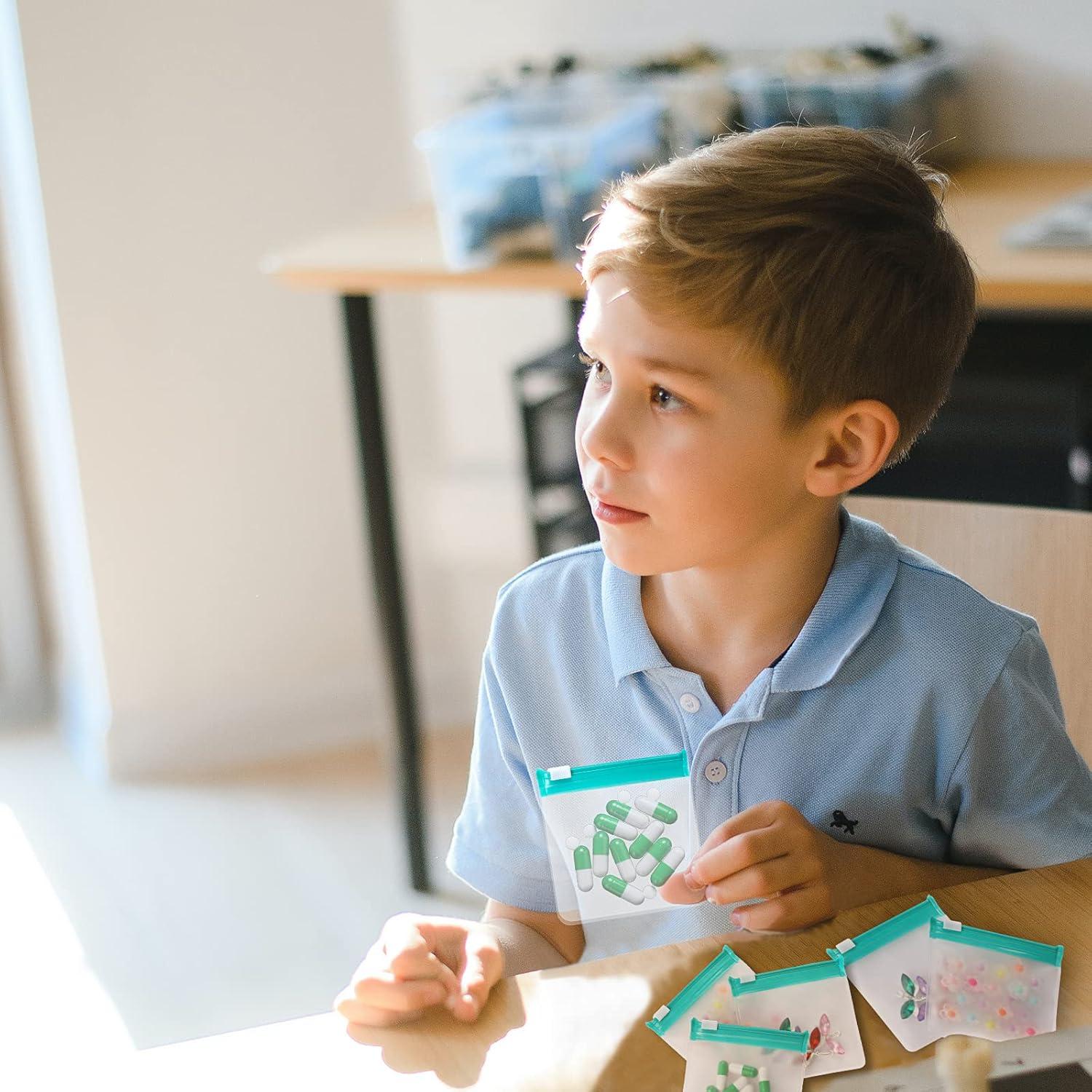 24 Bolsas de Pastillas Reutilizables Sliverdew Azul 7.5x7.5cm