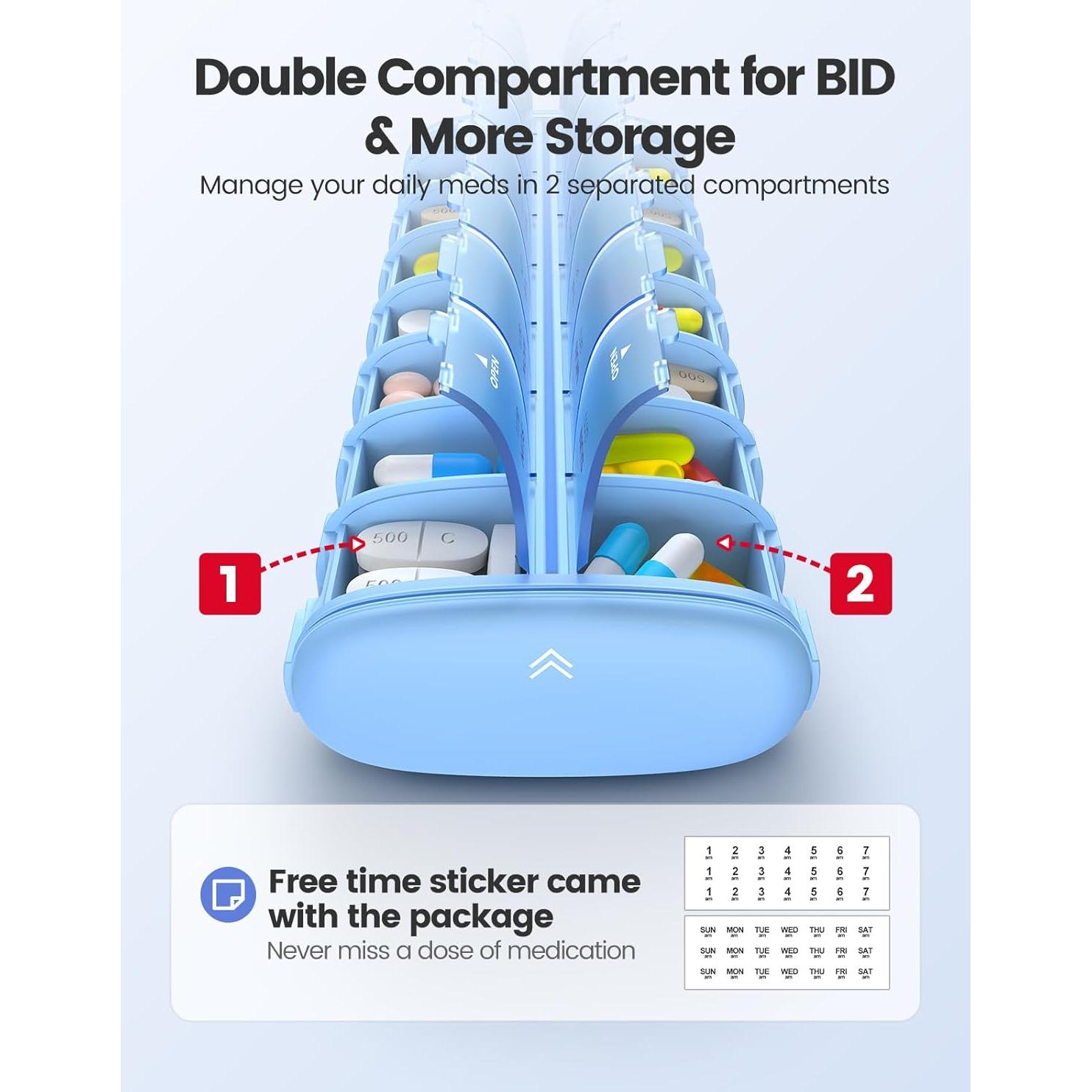 Organizador Semanal de Pastillas Vaydeer AM PM Oro Rosa