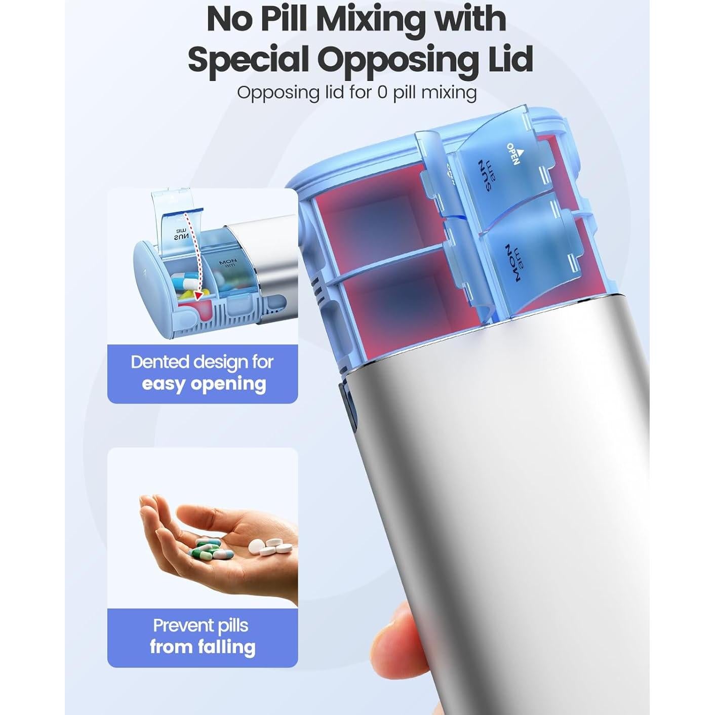 Organizador Semanal de Pastillas Vaydeer AM PM Oro Rosa