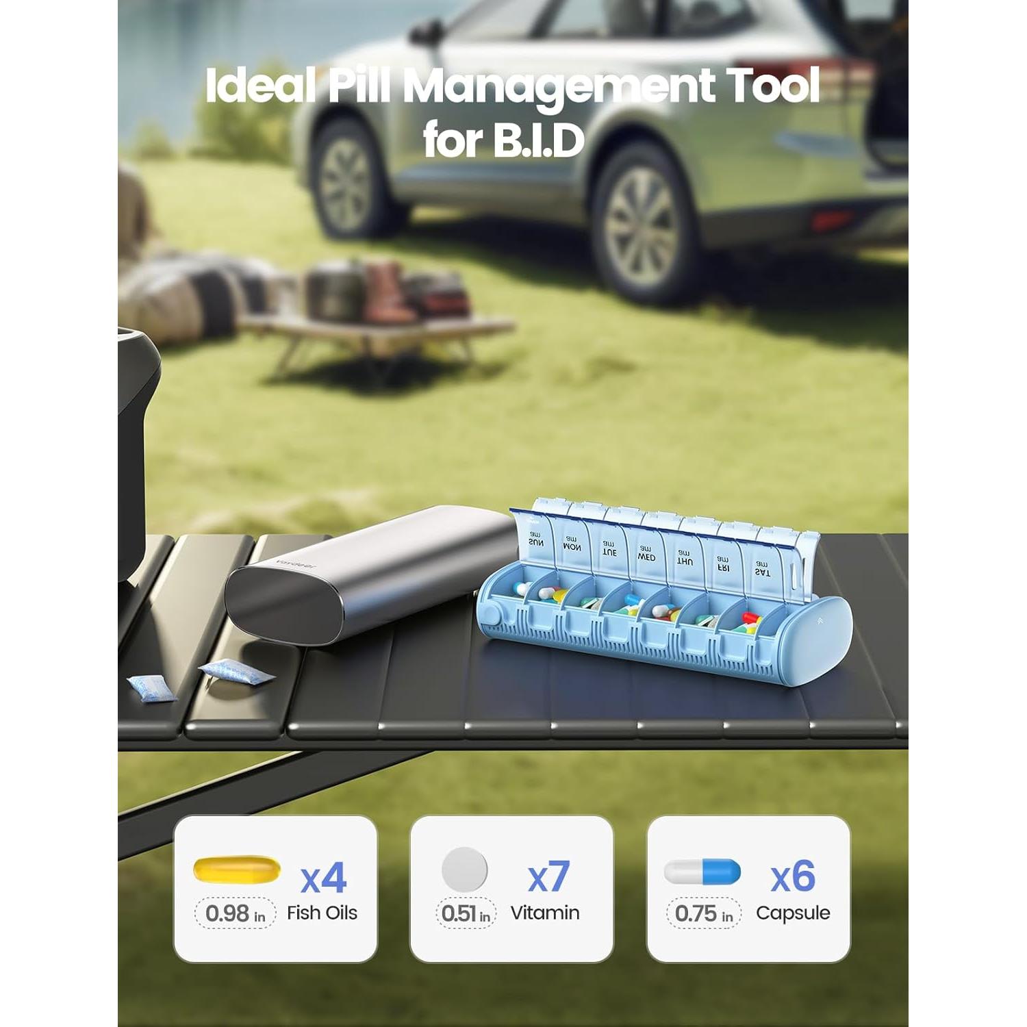 Organizador Semanal de Pastillas Vaydeer AM PM Oro Rosa