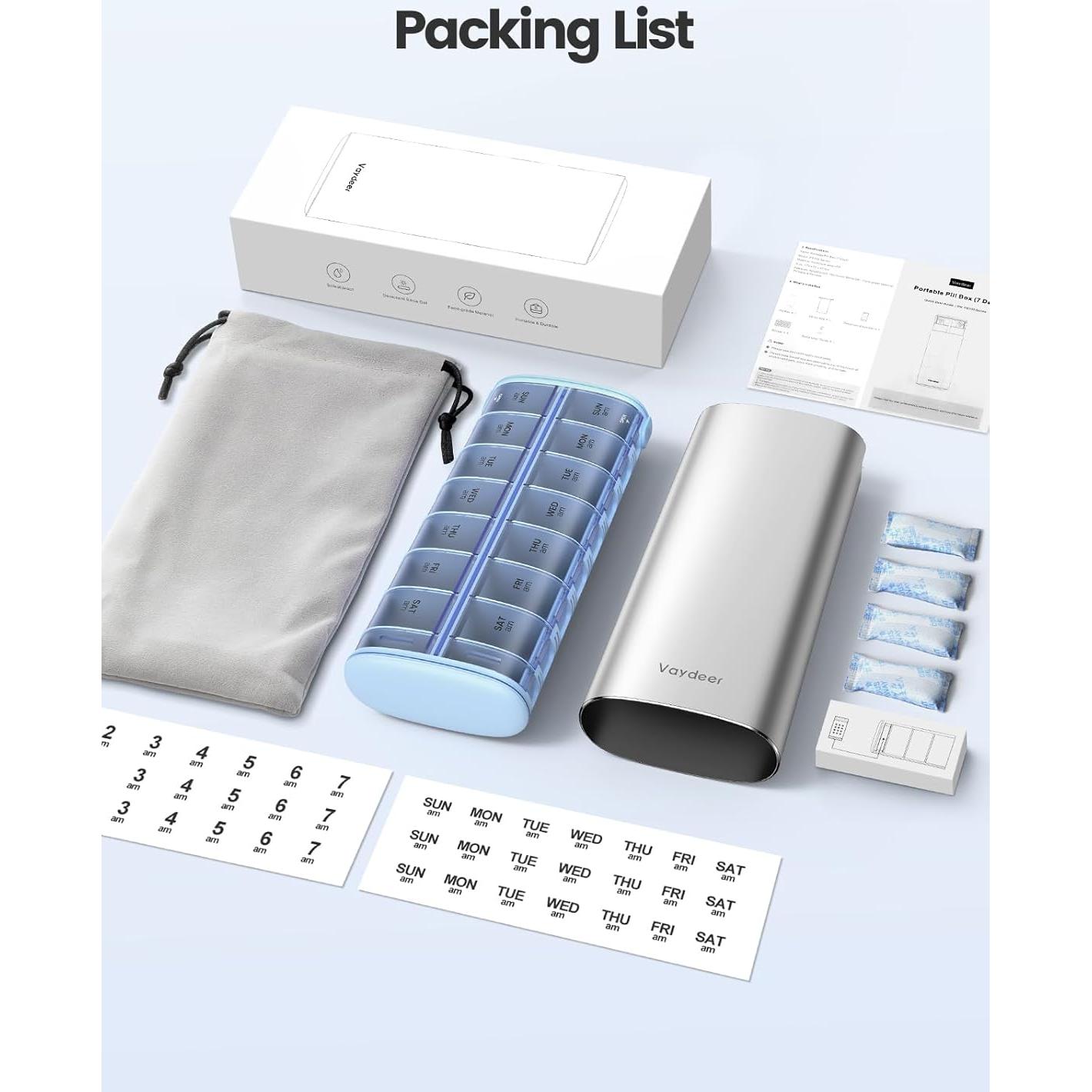 Organizador Semanal de Pastillas Vaydeer AM PM Oro Rosa