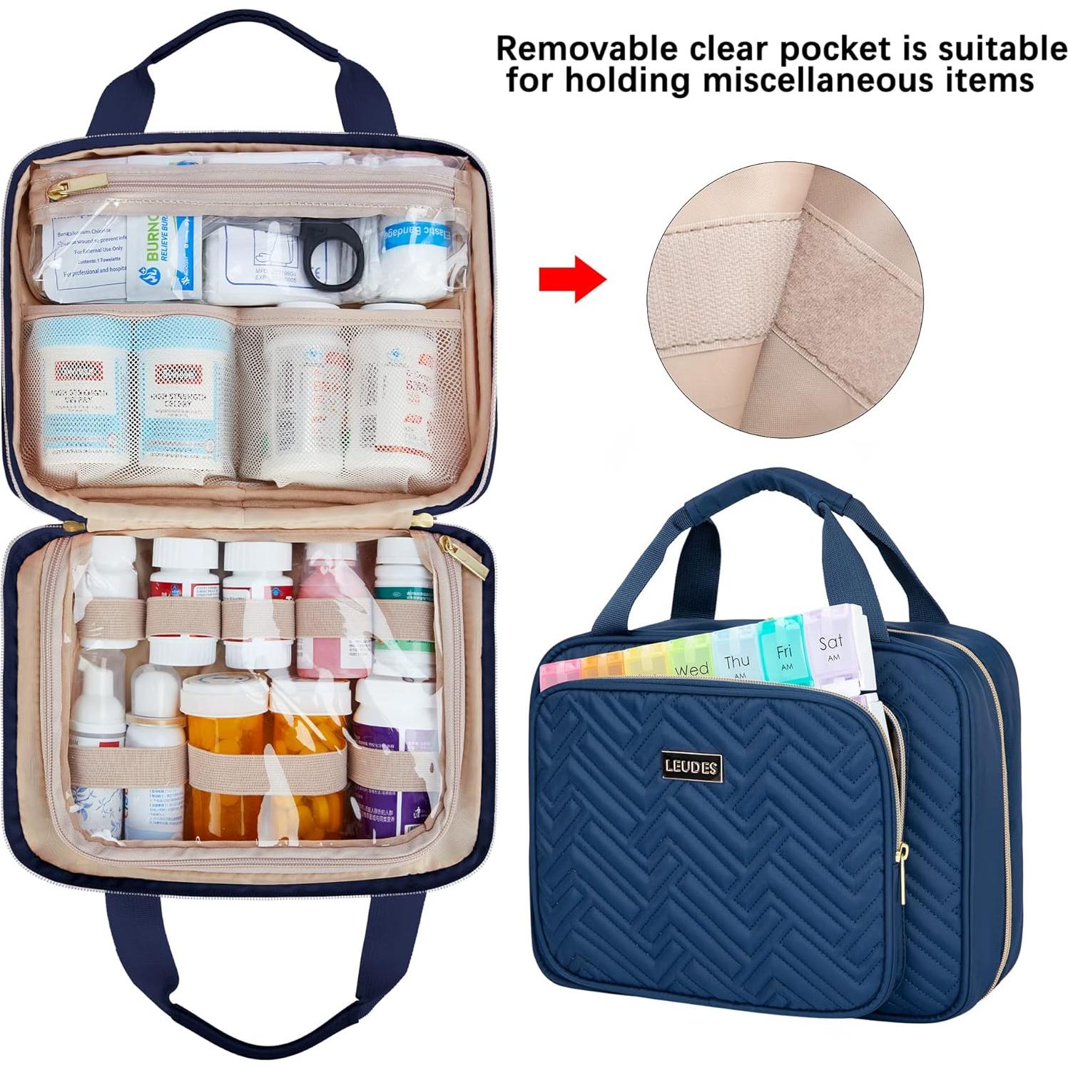 Organizador de Medicamentos Leudes Mediano Azul - Gran Capacidad