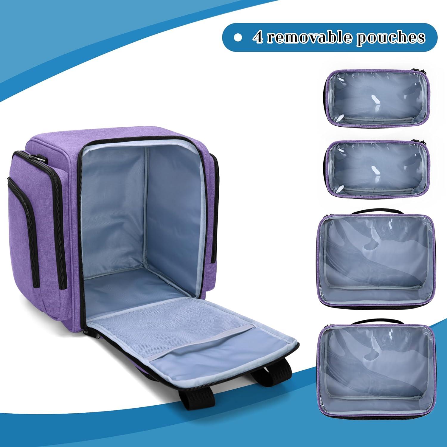 Organizador de Medicamentos BAFASO Grande Púrpura con 4 Bolsillos