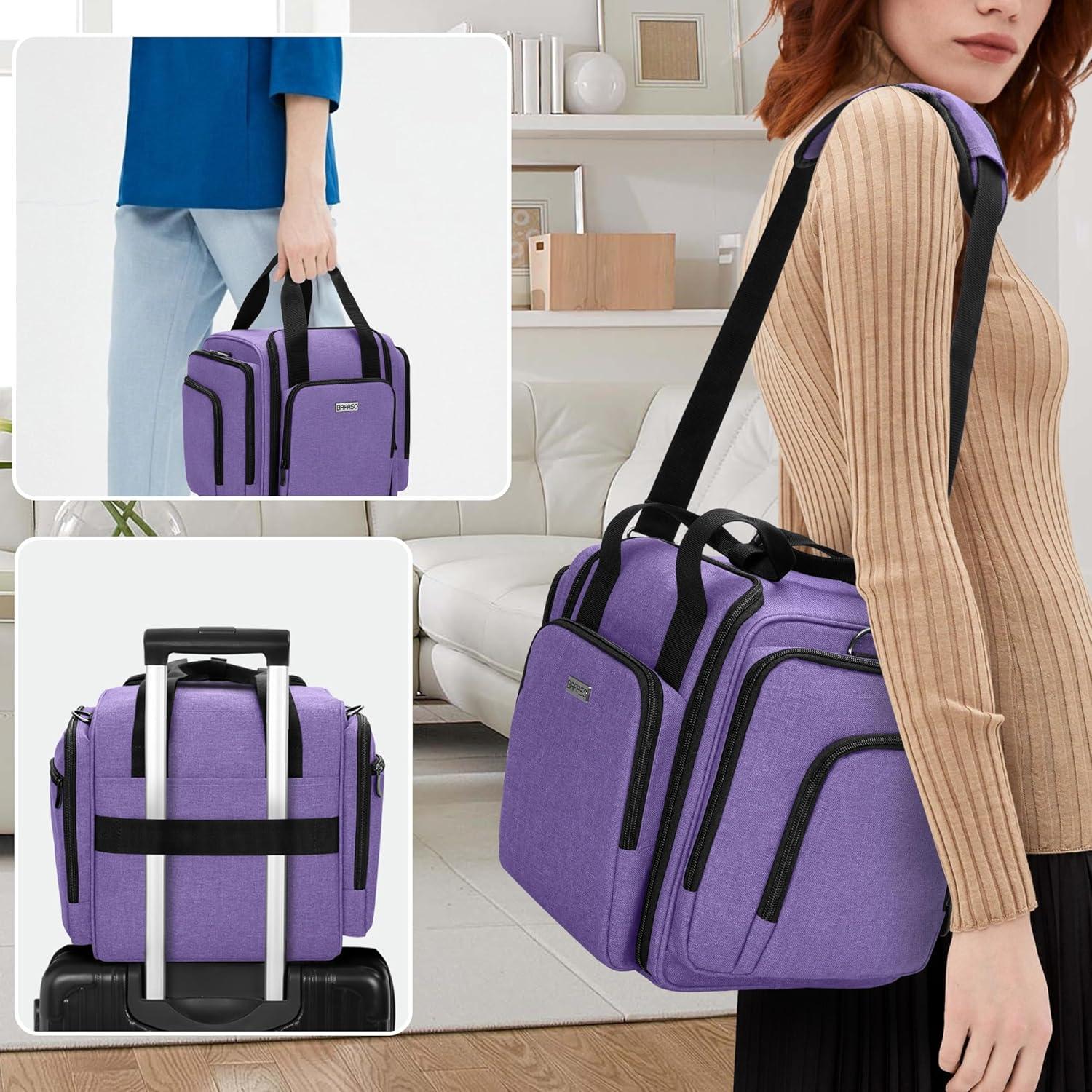 Organizador de Medicamentos BAFASO Grande Púrpura con 4 Bolsillos