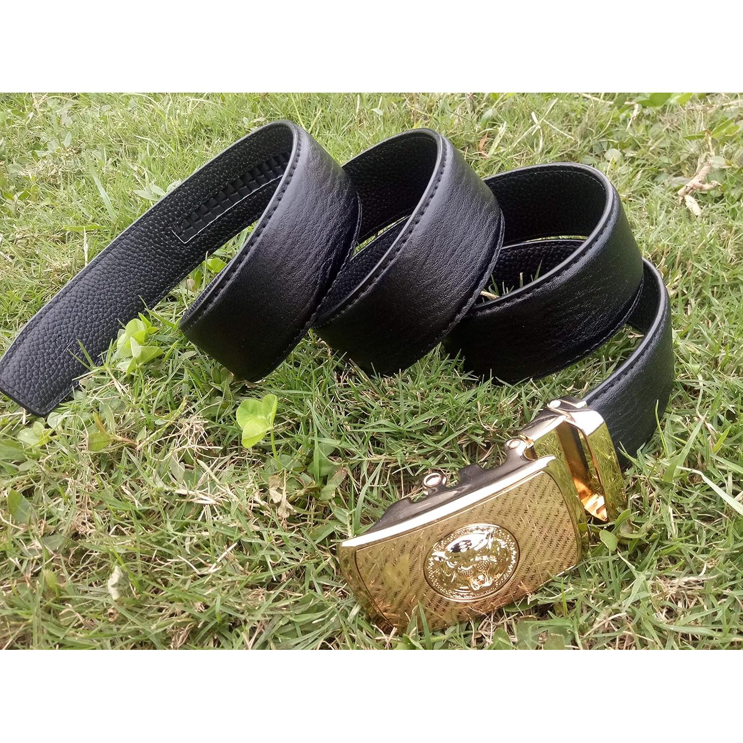 Cinturón Ratchet Barry.Wang Cuero Genuino 2.86cm Ajustable