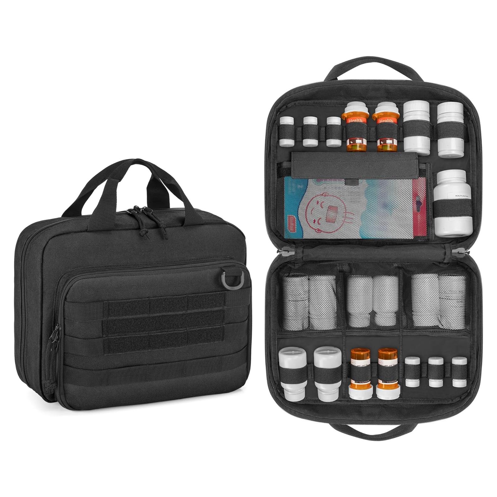 Organizador de Botellas de Pastillas Damero 33x11.4x25.4cm Negro