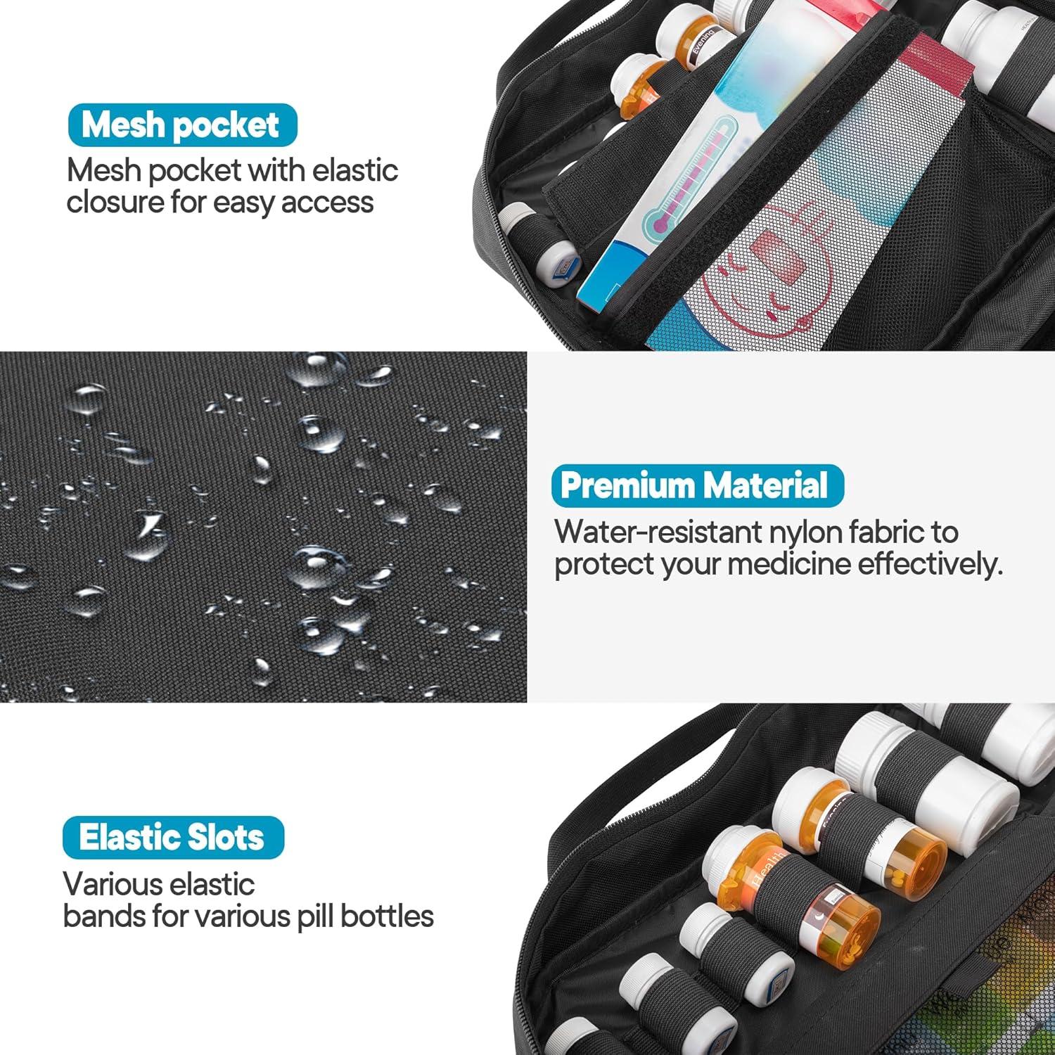 Organizador de Botellas de Pastillas Damero 33x11.4x25.4cm Negro