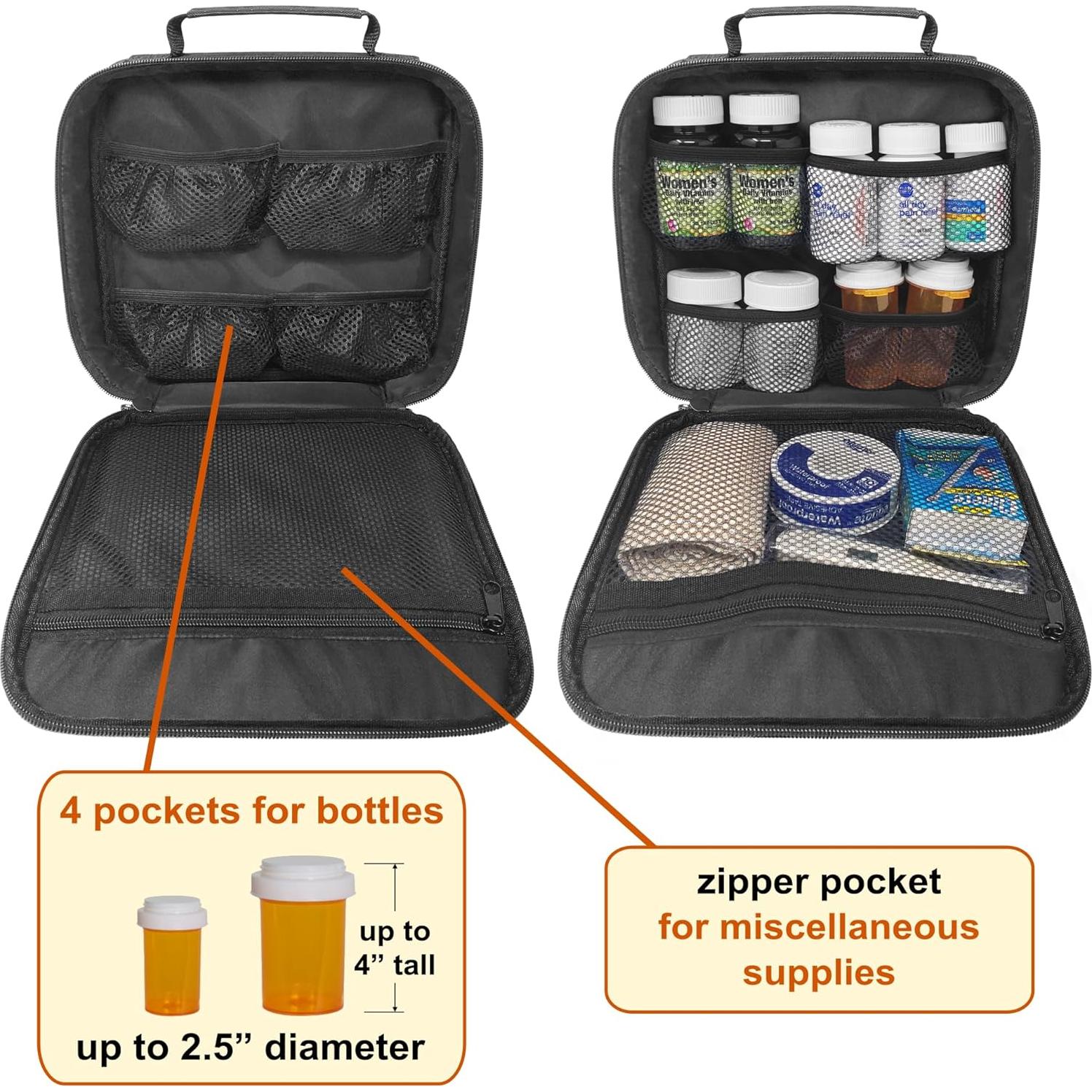 Organizador de Medicamentos StarPlus2 Mediano Negro 24x22x6 cm