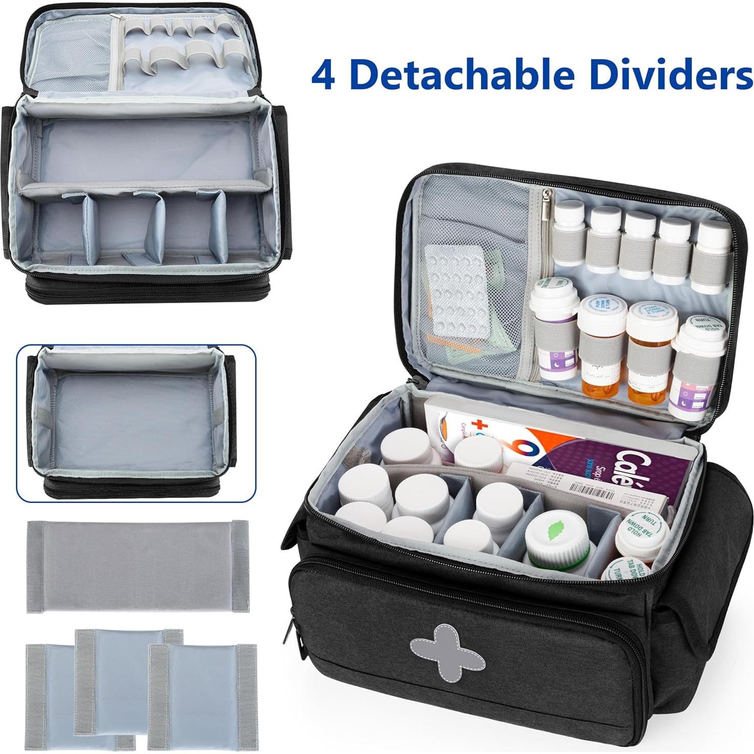 Bolsa Organizadora de Medicamentos CURMIO Negra 26.9x17.0 cm