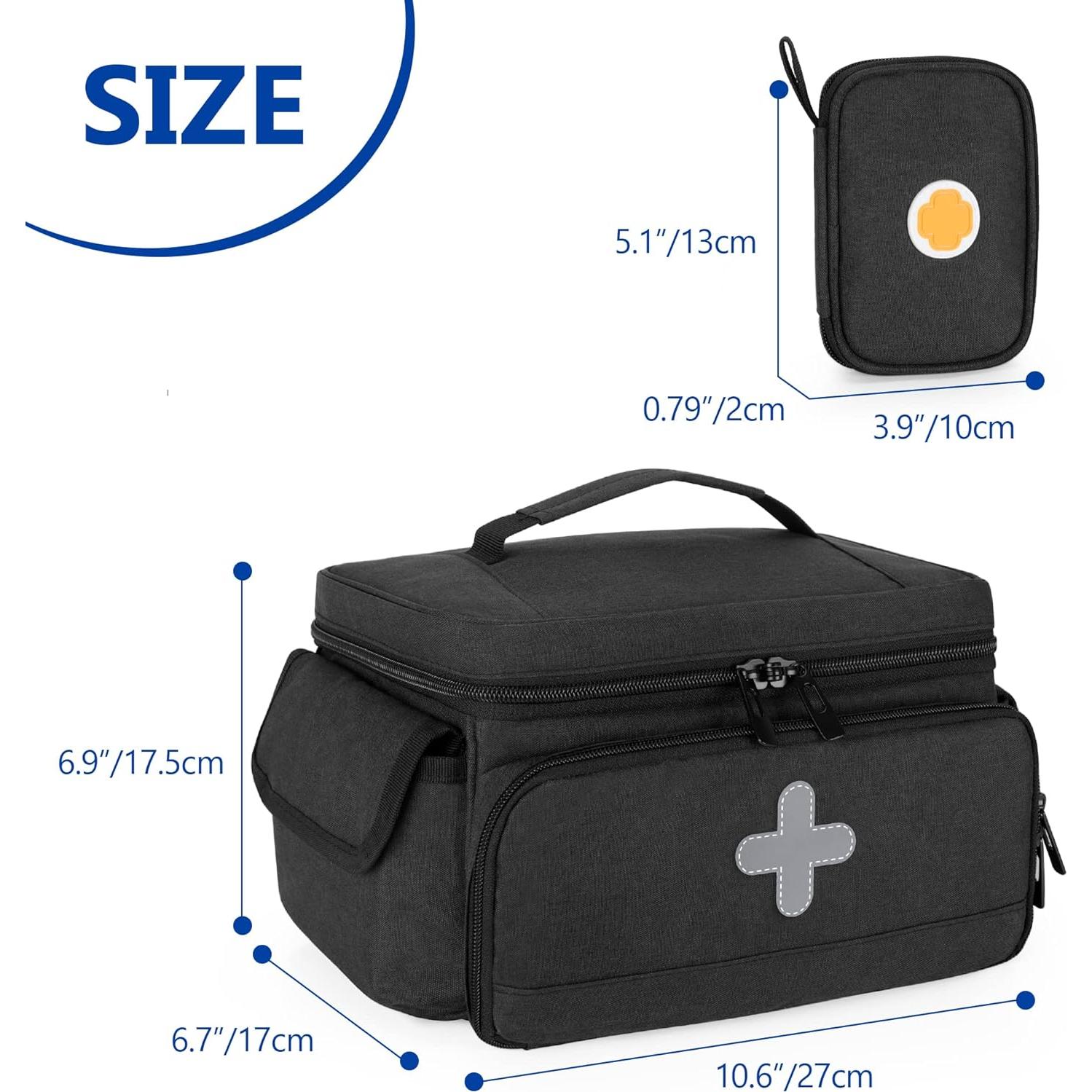 Bolsa Organizadora de Medicamentos CURMIO Negra 26.9x17.0 cm