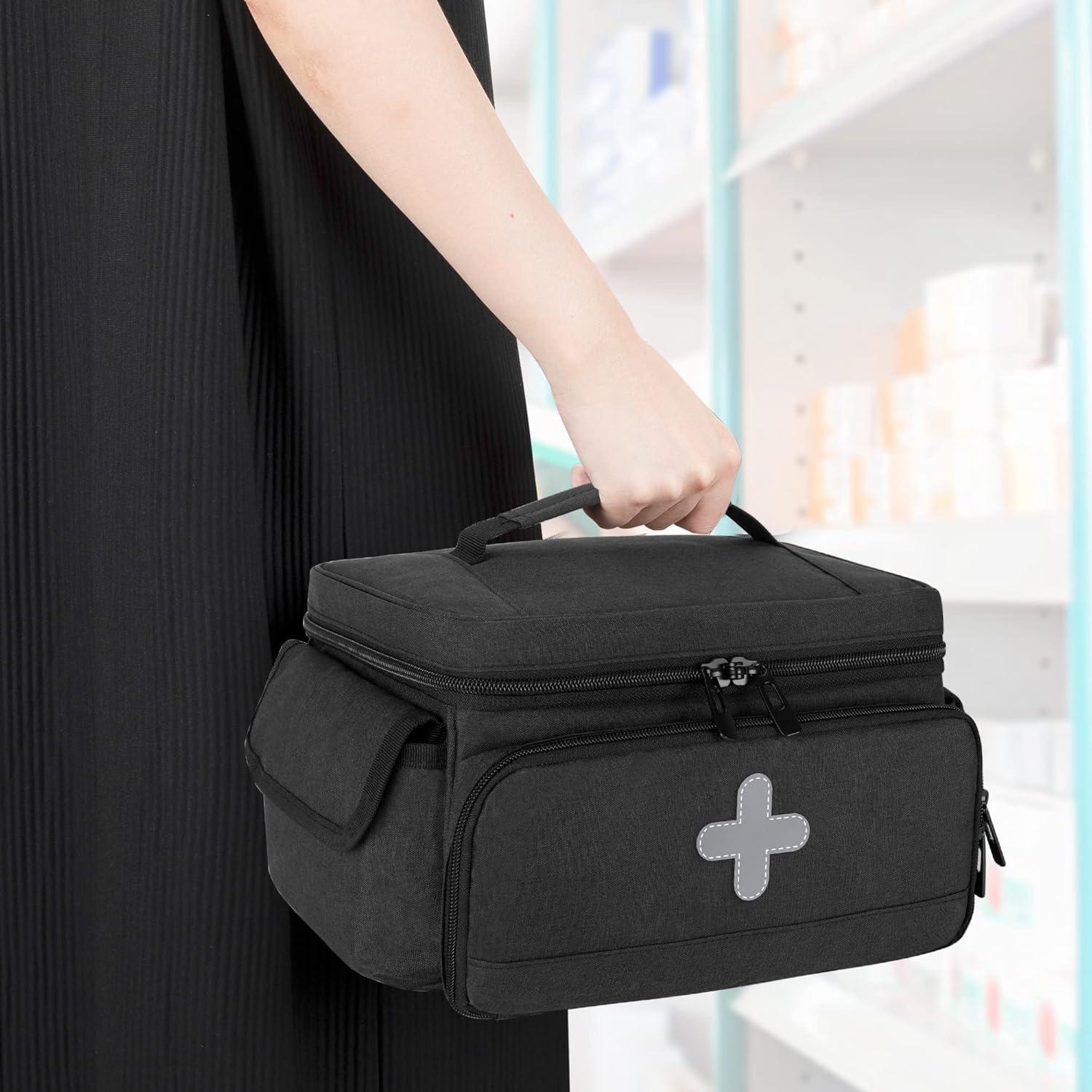 Bolsa Organizadora de Medicamentos CURMIO Negra 26.9x17.0 cm