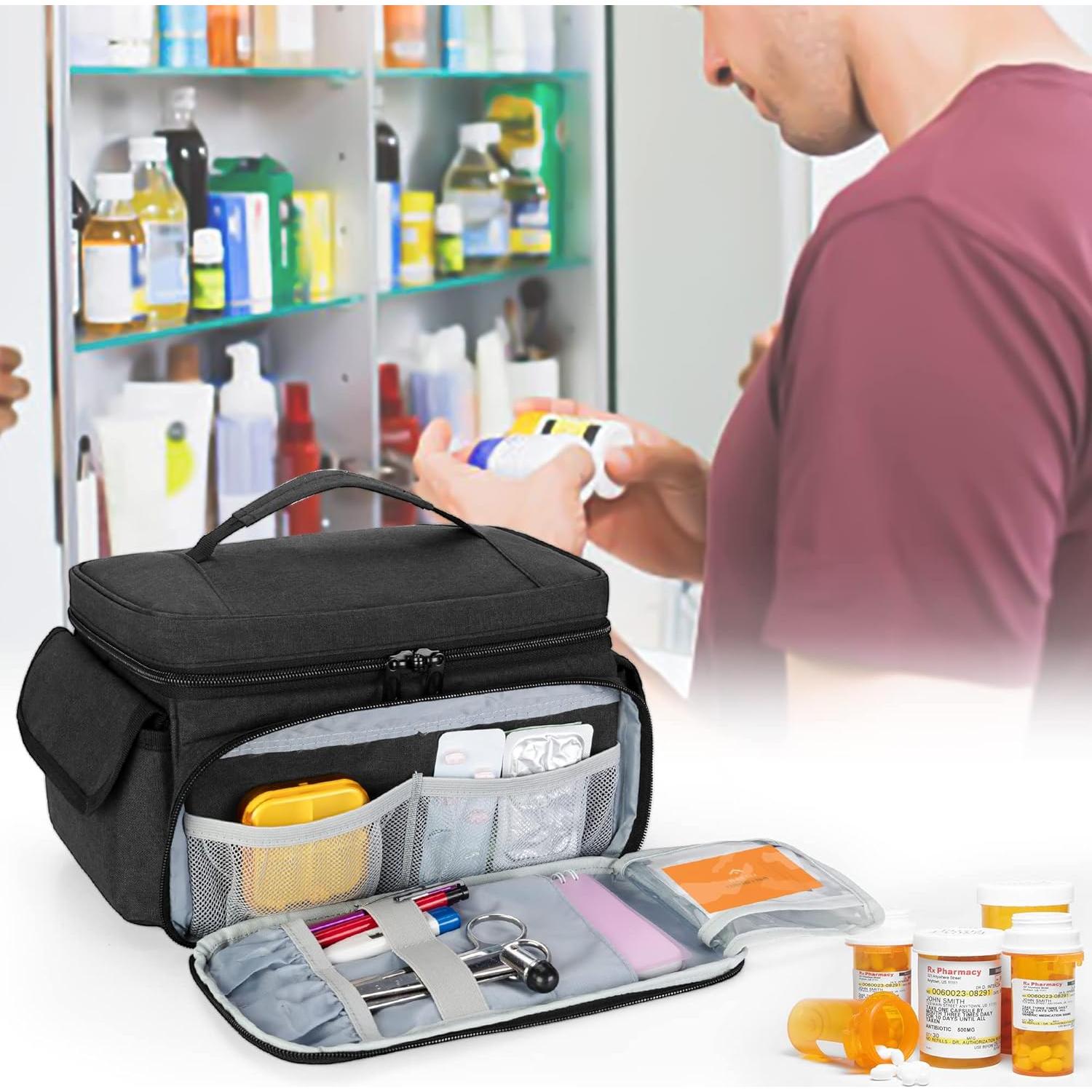 Bolsa Organizadora de Medicamentos CURMIO Negra 26.9x17.0 cm