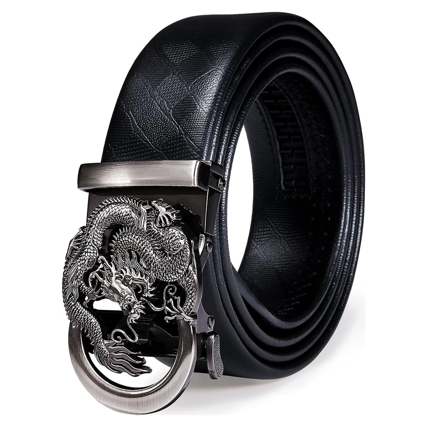 Cinturón de Ratchet Barry.Wang para Hombres Cuero 3,49 cm