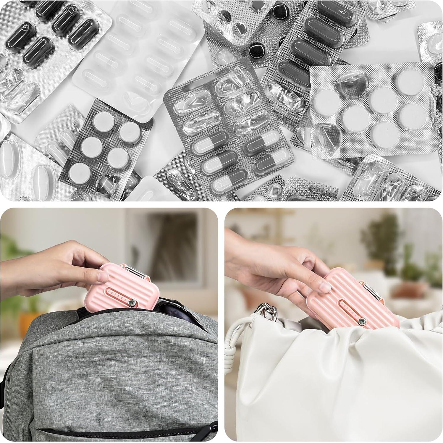 Caja organizadora de pastillas Goffing 2Pack Rosa 7 compartimentos