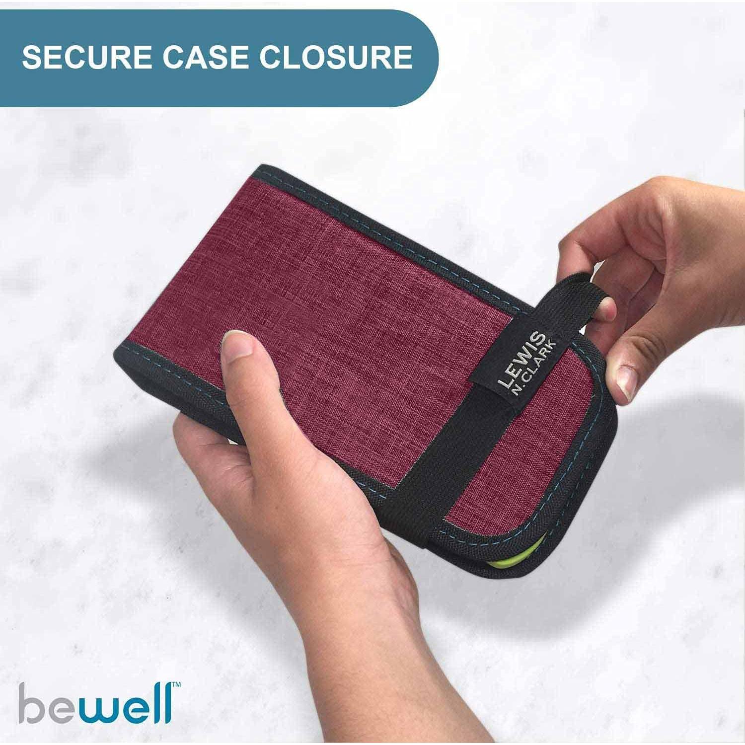 Organizador de Pastillas Plegable Lewis N. Clark - 14 Compartimentos Burdeos