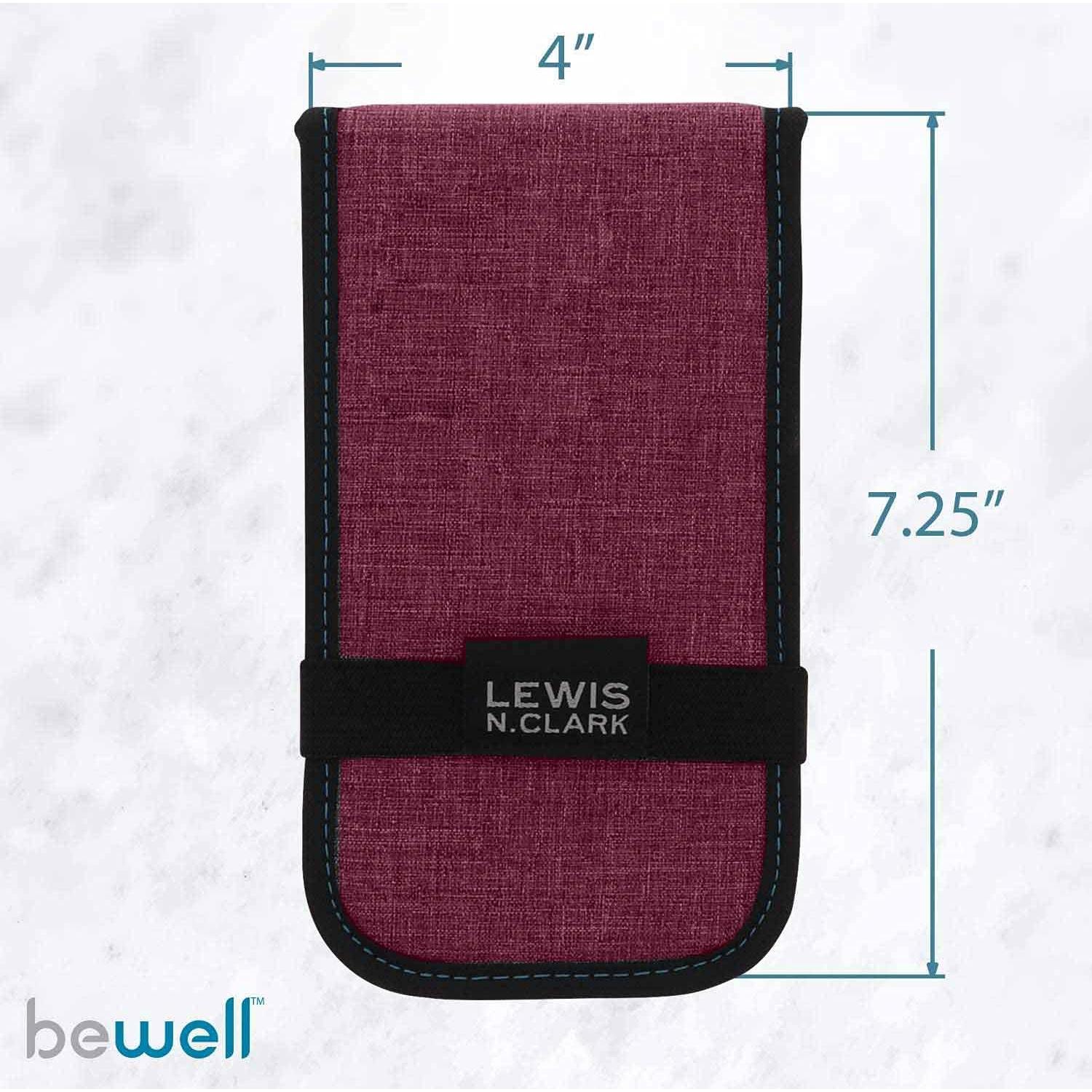 Organizador de Pastillas Plegable Lewis N. Clark - 14 Compartimentos Burdeos