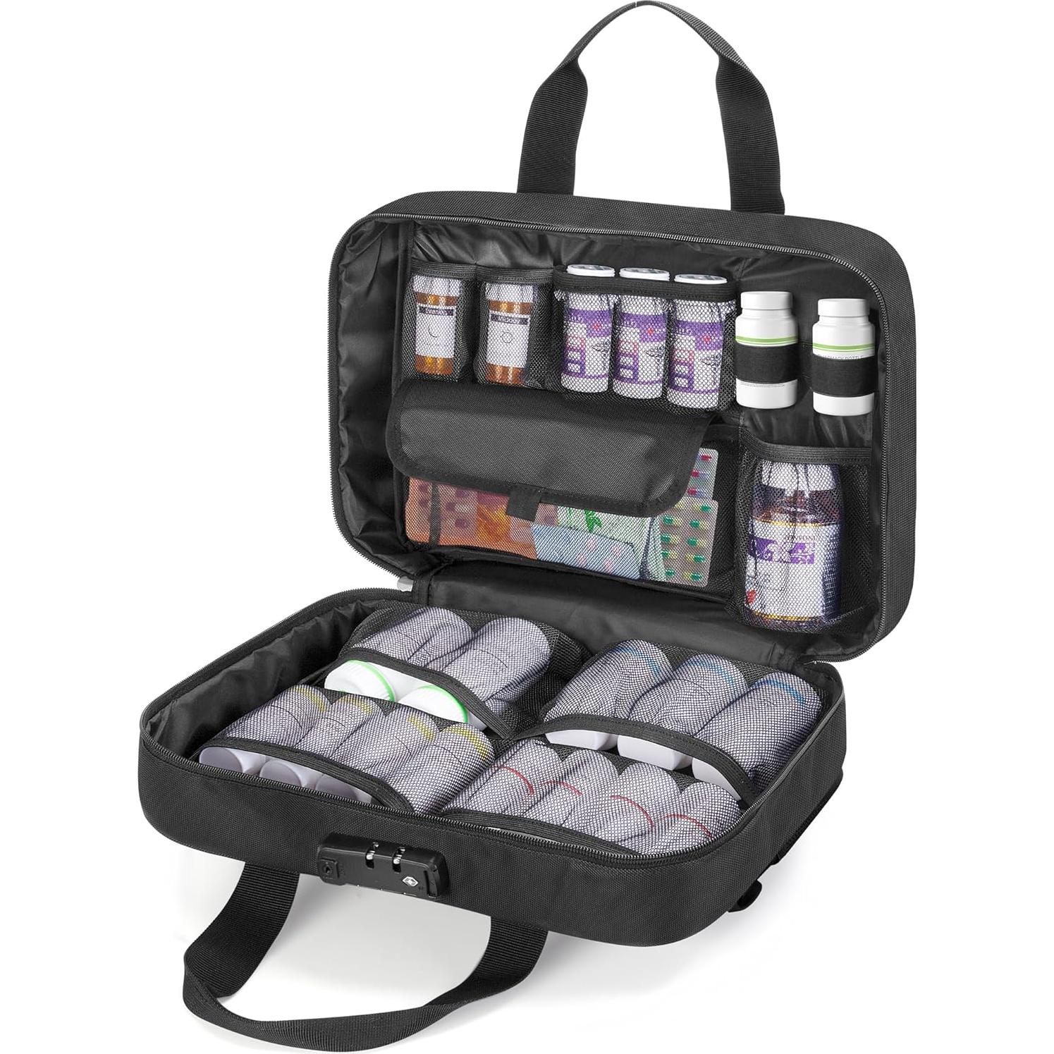 Organizador de Medicamentos Damero con Cerradura 38x26x12 cm