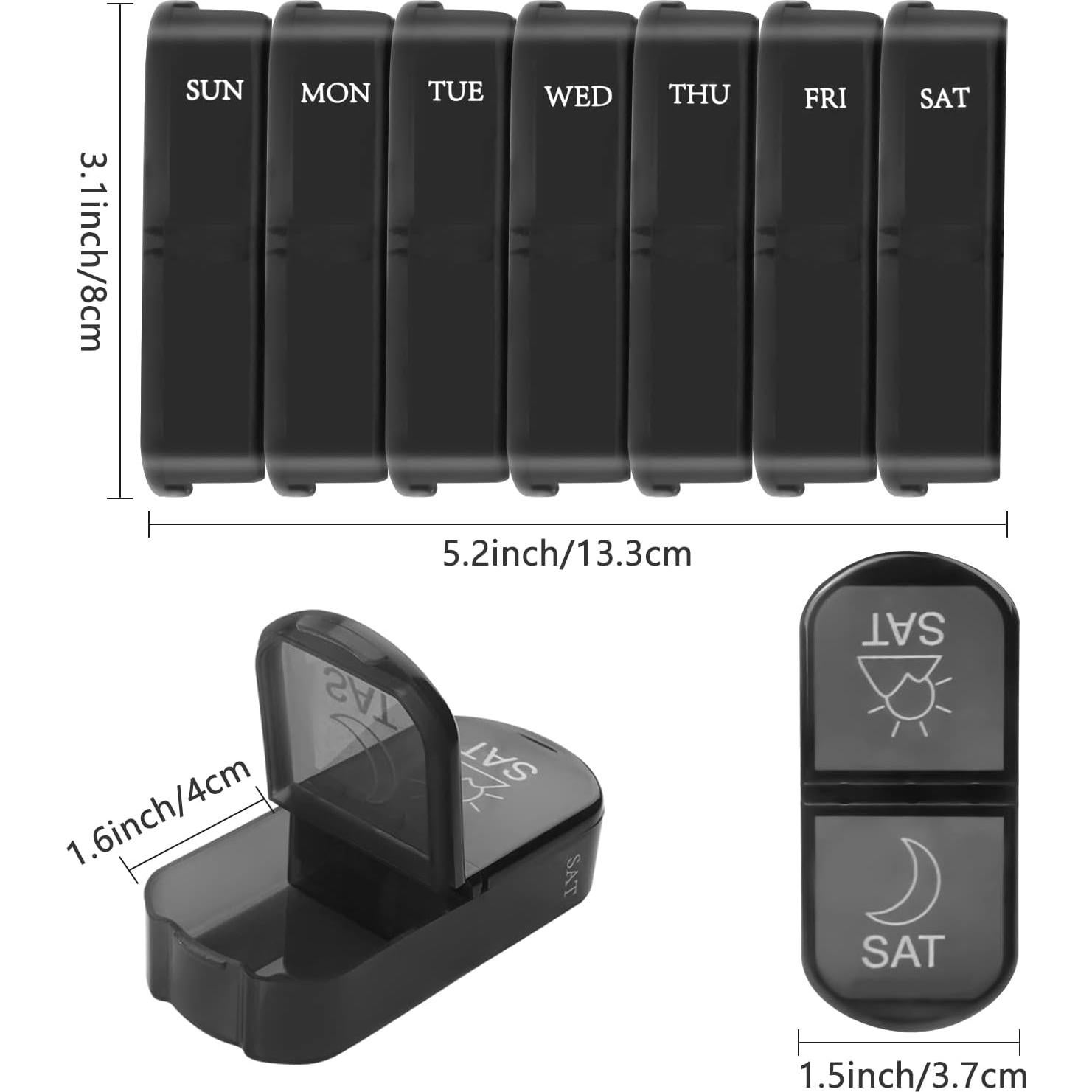 Organizador de Píldoras Semanal Yeloumiss Rosa 2 Veces al Día