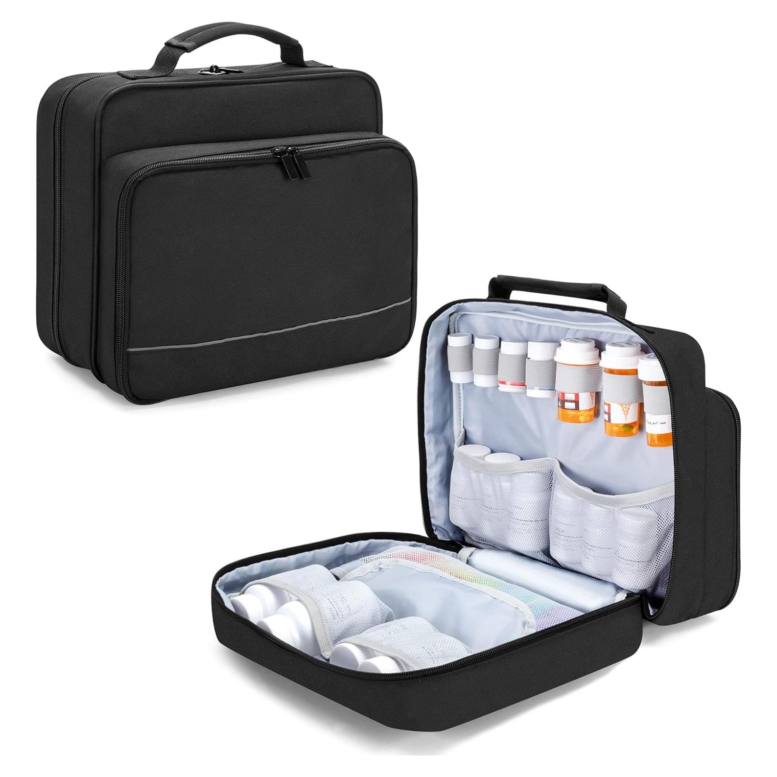 Organizador de Botellas de Pastillas Damero - Bolsa de Medicamentos