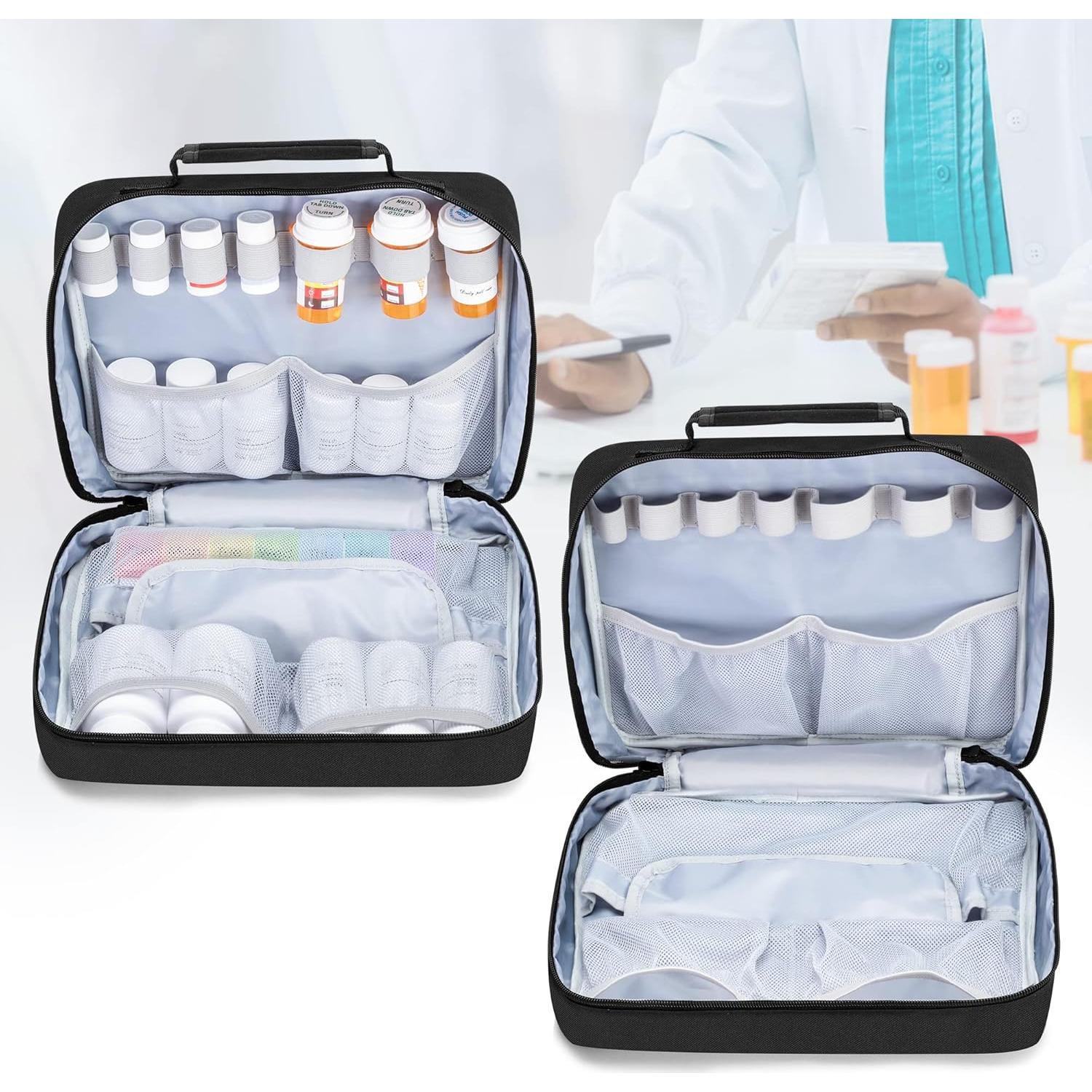 Organizador de Botellas de Pastillas Damero - Bolsa de Medicamentos