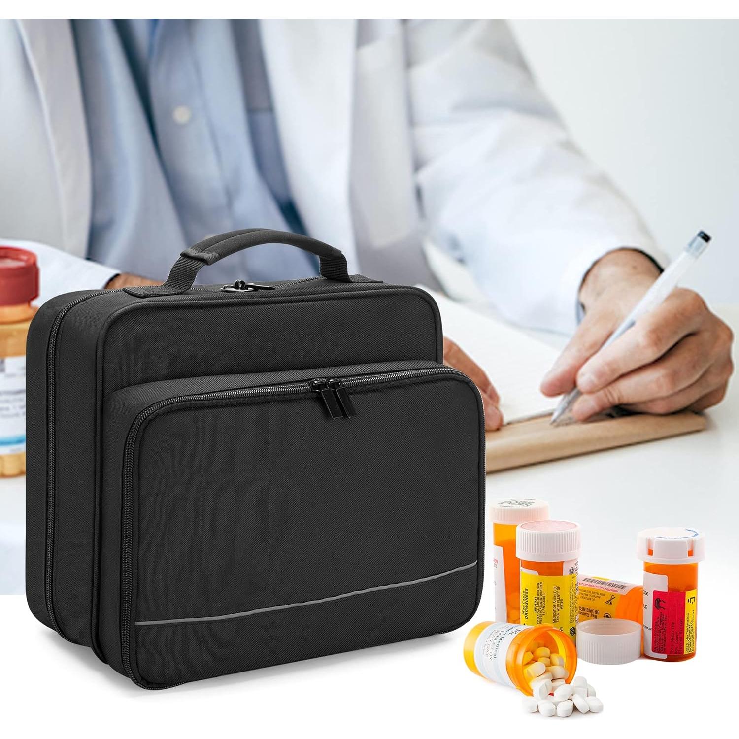 Organizador de Botellas de Pastillas Damero - Bolsa de Medicamentos