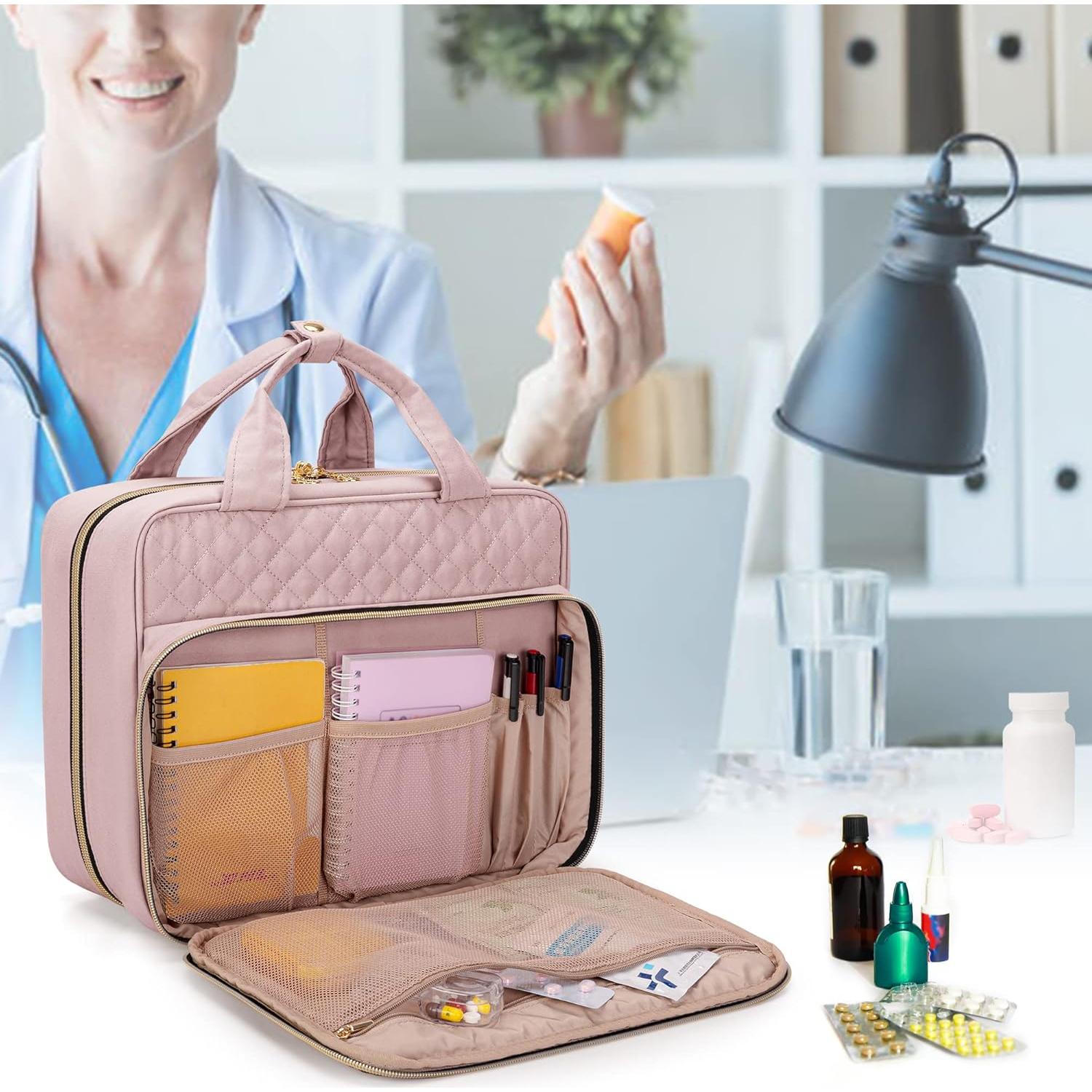 Bolsa Organizadora de Botellas de Pastillas Damero Rosa