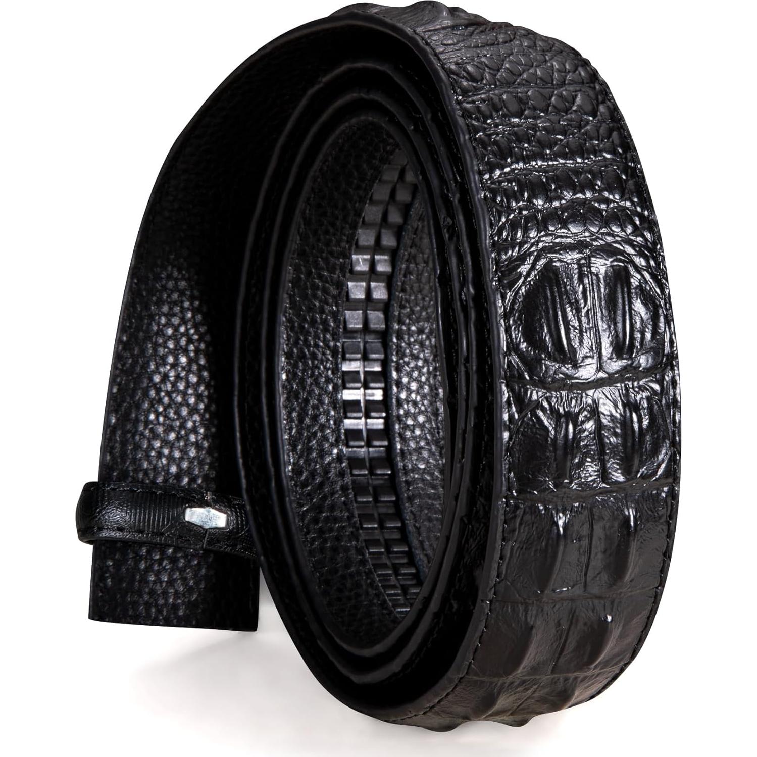 Cinturón de Ratchet Barry.Wang Cuero Genuino Negro 2.86cm