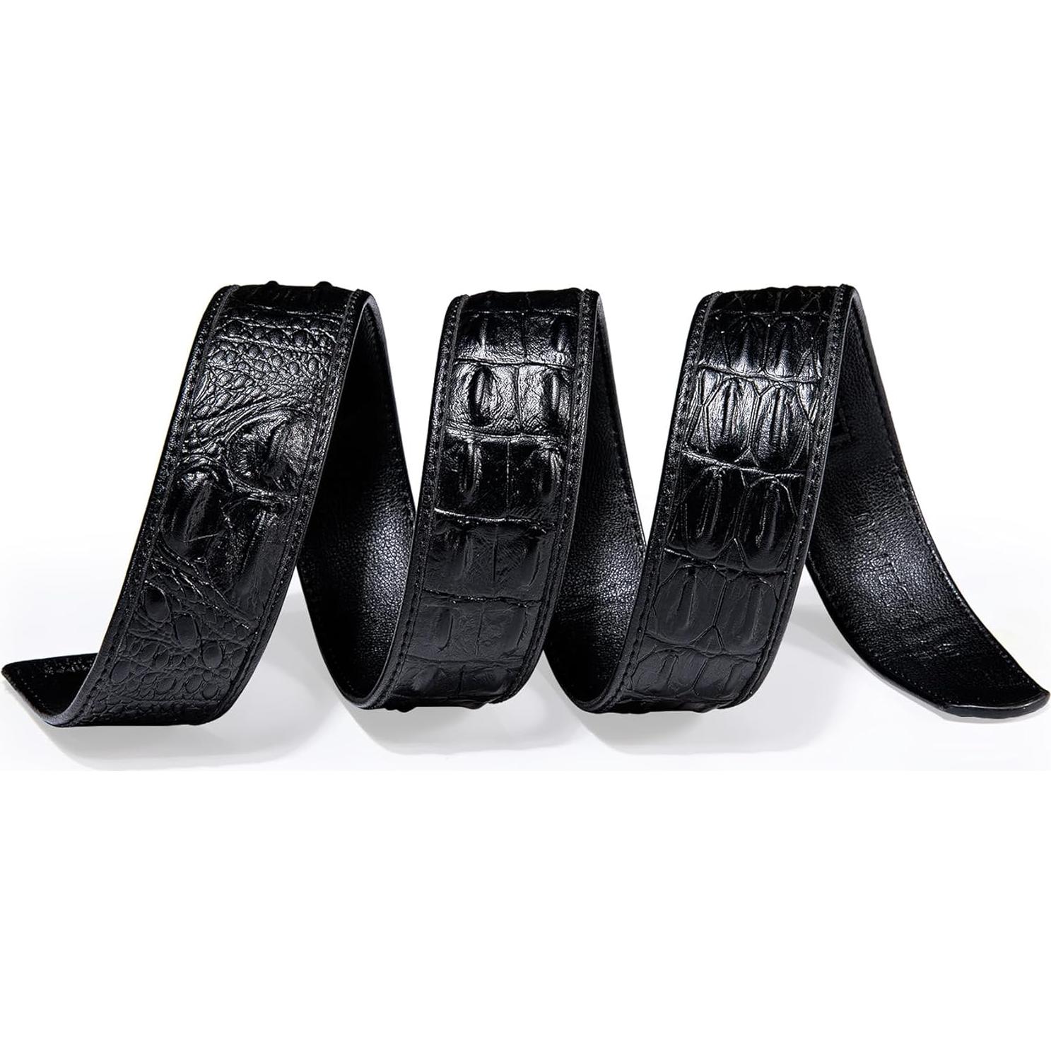 Cinturón de Ratchet Barry.Wang Cuero Genuino Negro 2.86cm