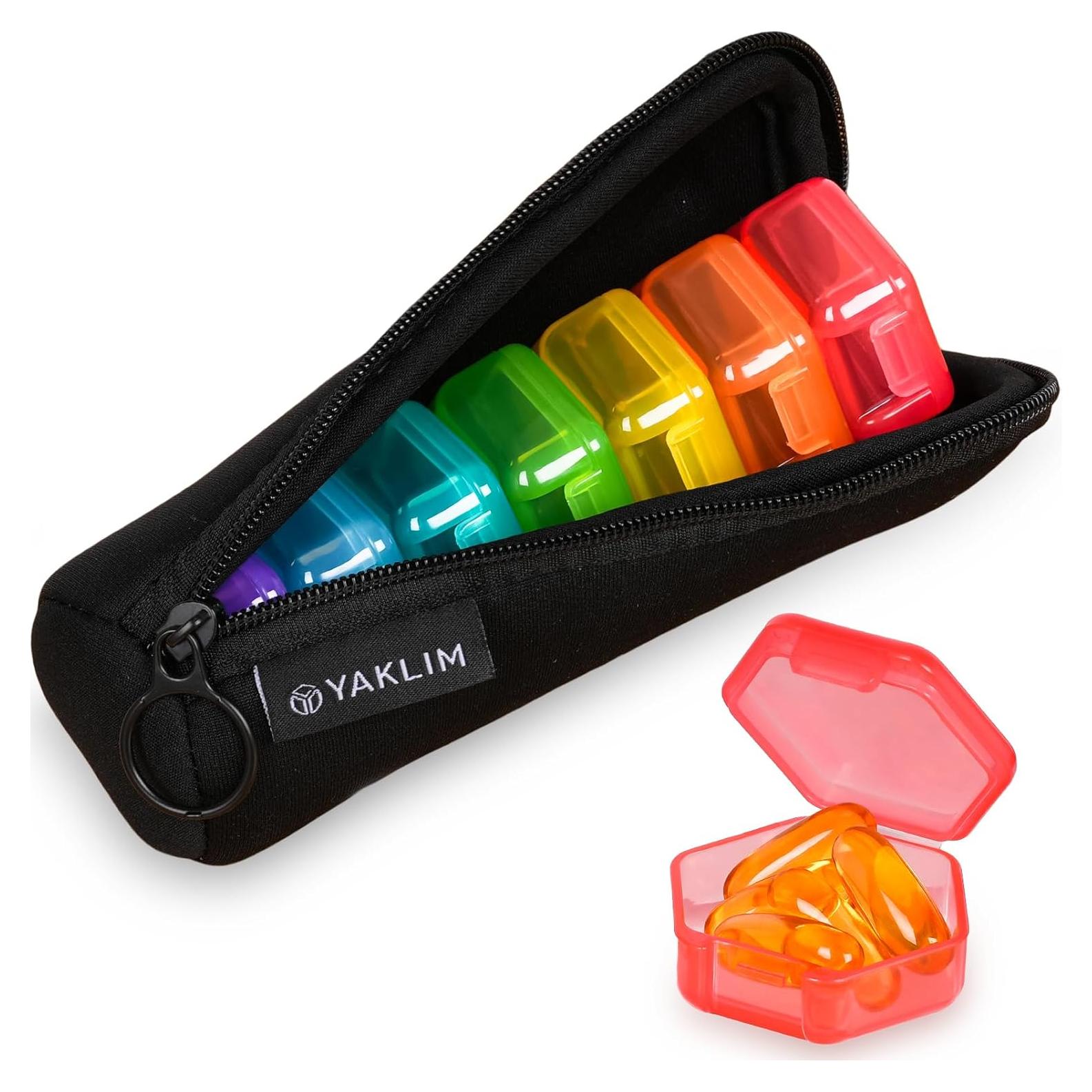 Organizador de Pastillas YAKLIM-US Mini 7 Días Bolsa Negra