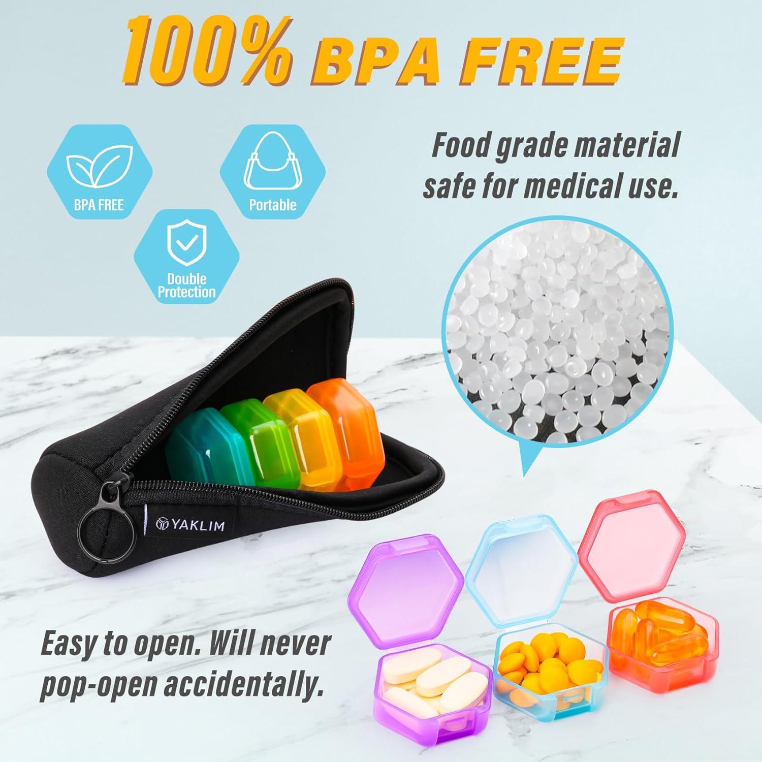 Organizador de Pastillas YAKLIM-US Mini 7 Días Bolsa Negra
