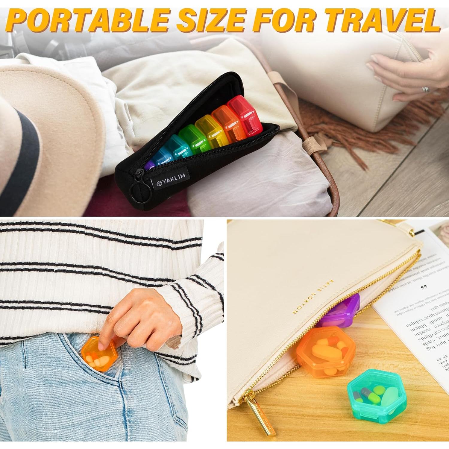 Organizador de Pastillas YAKLIM-US Mini 7 Días Bolsa Negra