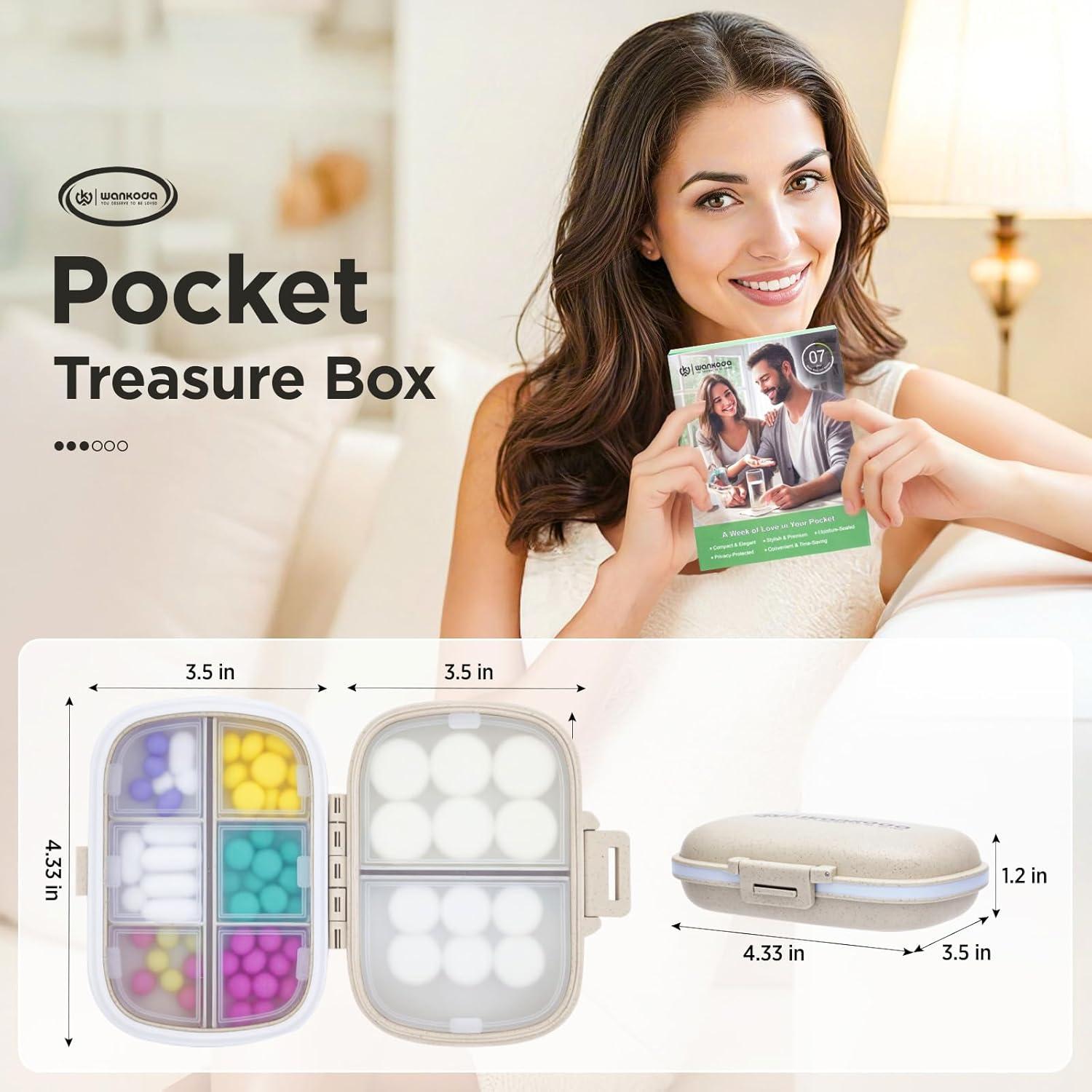 Organizador de Pastillas WANKODA - Estuche Portátil 8 Compartimentos