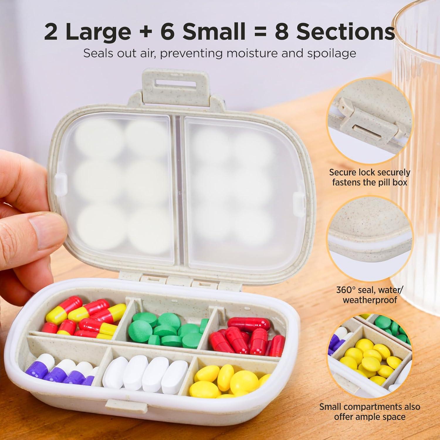 Organizador de Pastillas WANKODA - Estuche Portátil 8 Compartimentos