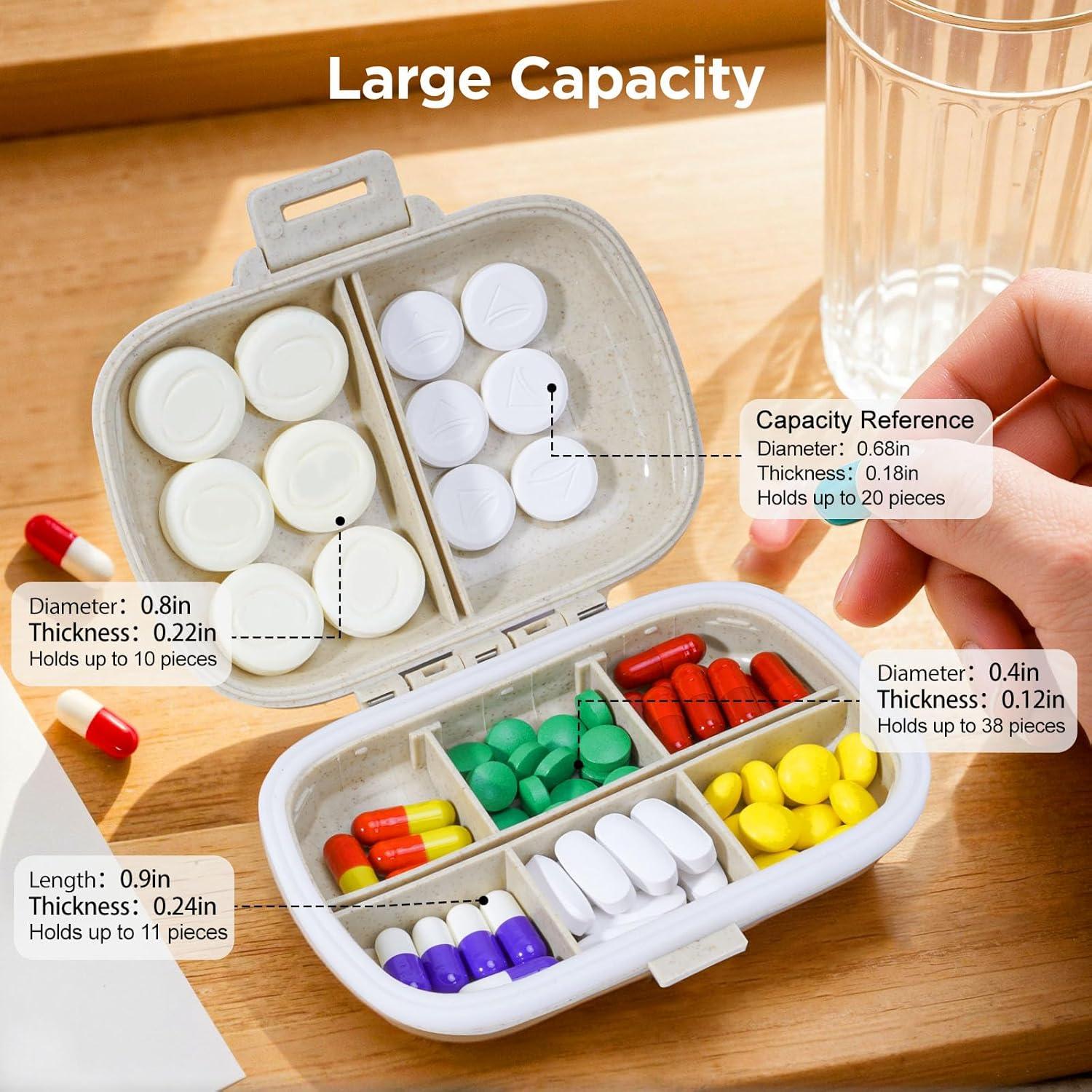 Organizador de Pastillas WANKODA - Estuche Portátil 8 Compartimentos