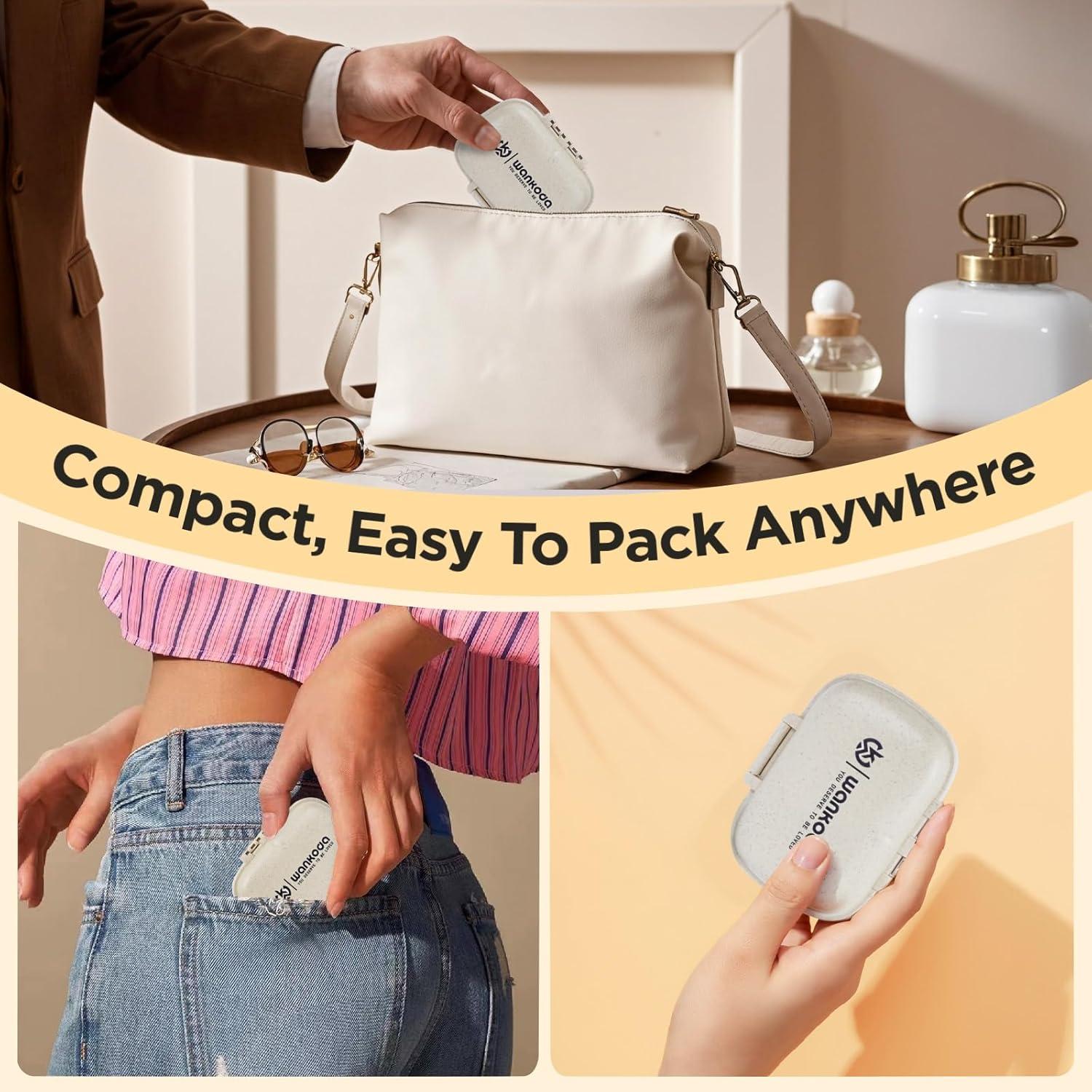 Organizador de Pastillas WANKODA - Estuche Portátil 8 Compartimentos