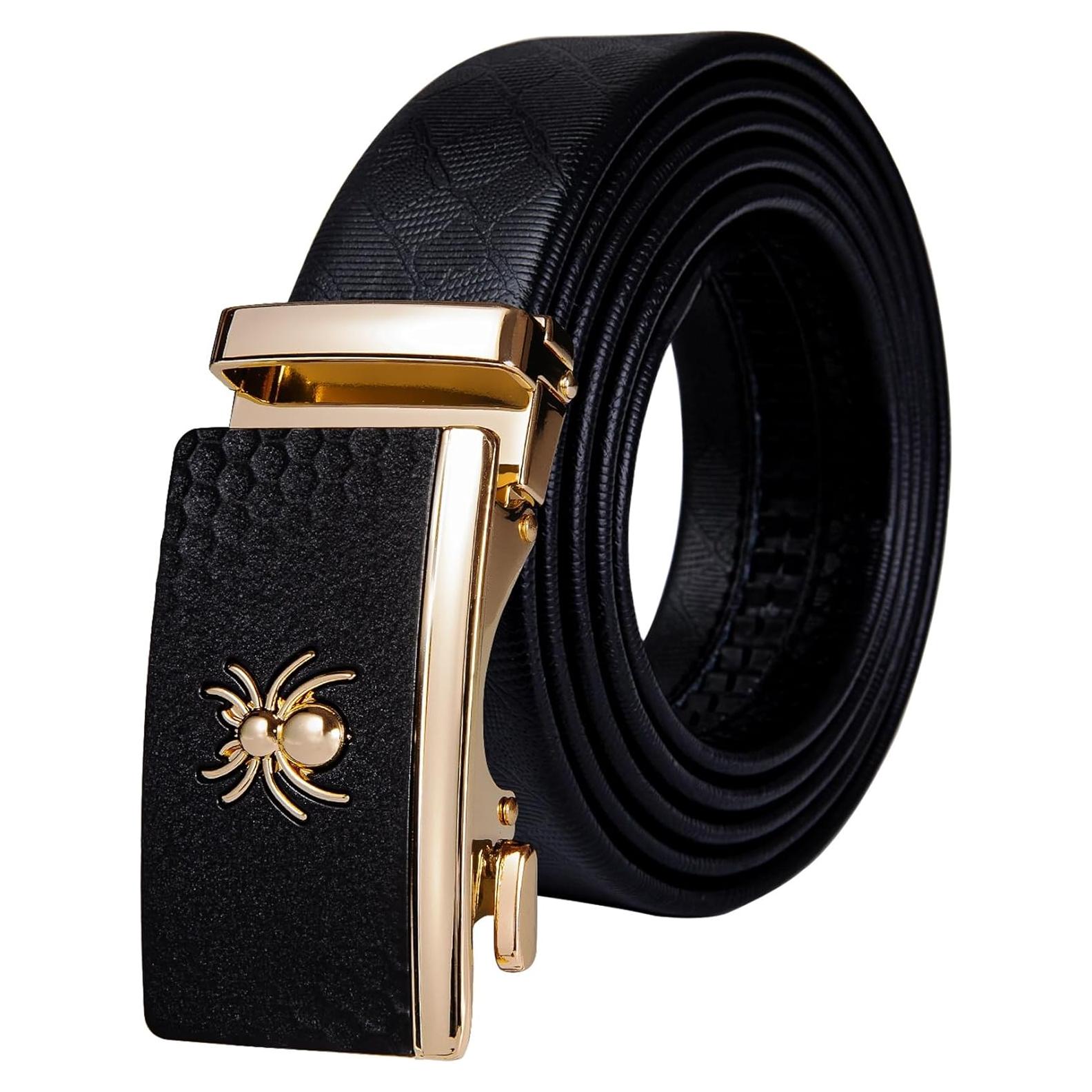 Cinturón de Ratchet Barry.Wang Cuero Genuino Hebilla Automática