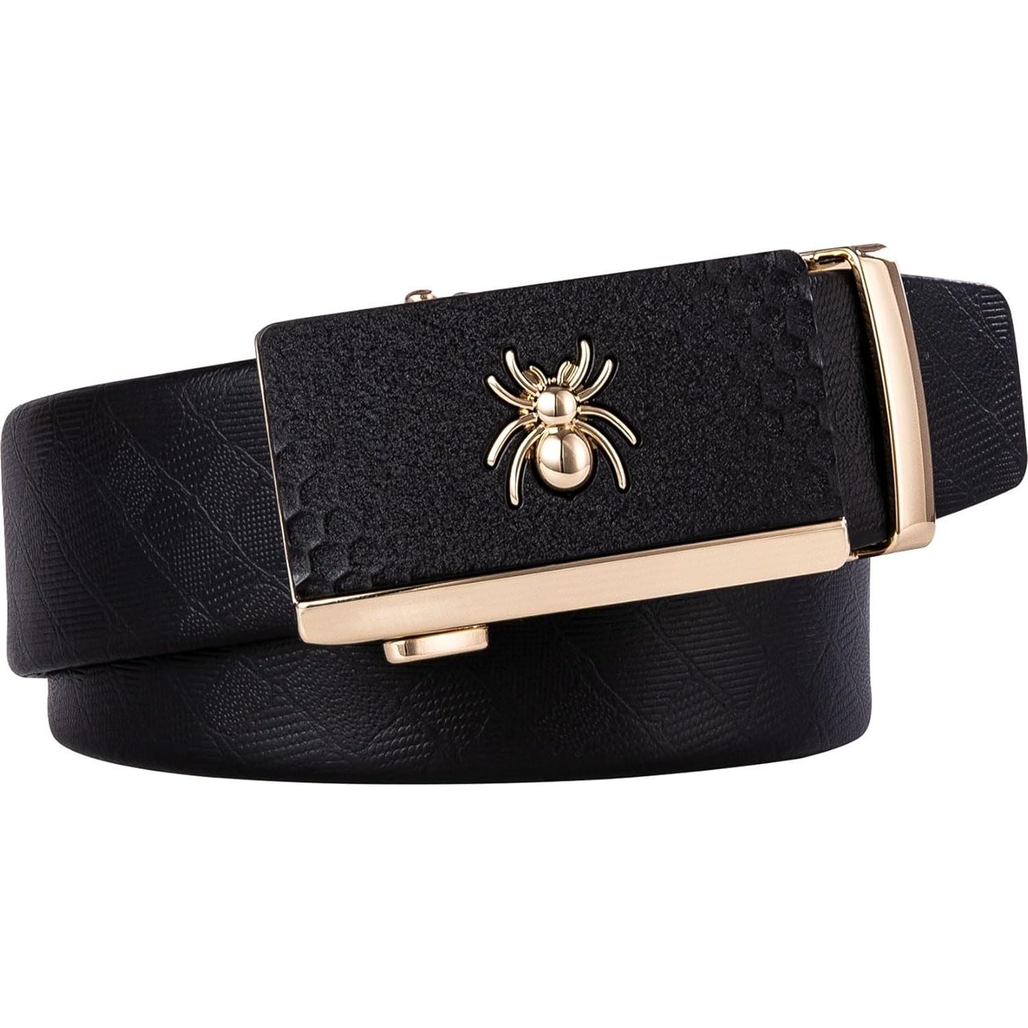 Cinturón de Ratchet Barry.Wang Cuero Genuino Hebilla Automática