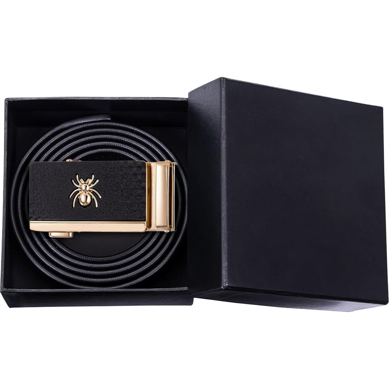 Cinturón de Ratchet Barry.Wang Cuero Genuino Hebilla Automática