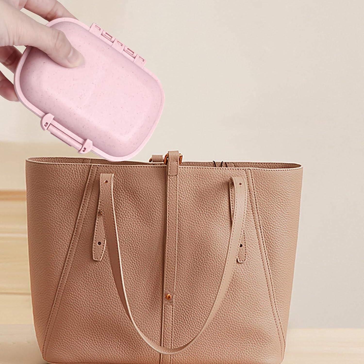 Organizador de Pastillas de Viaje Fouews Rosa 8 Compartimentos