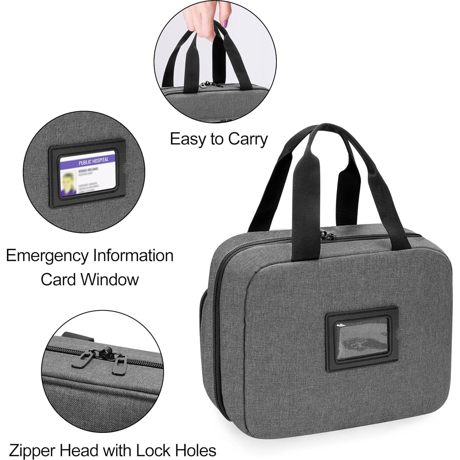 Organizador de Medicina CURMIO Gris - Bolsa de Pastillas 29cm