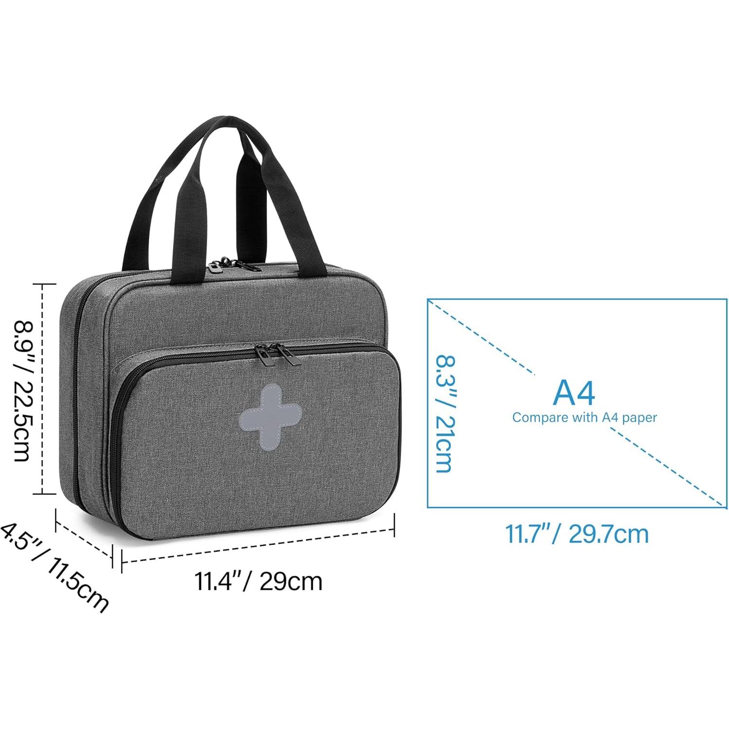 Organizador de Medicina CURMIO Gris - Bolsa de Pastillas 29cm