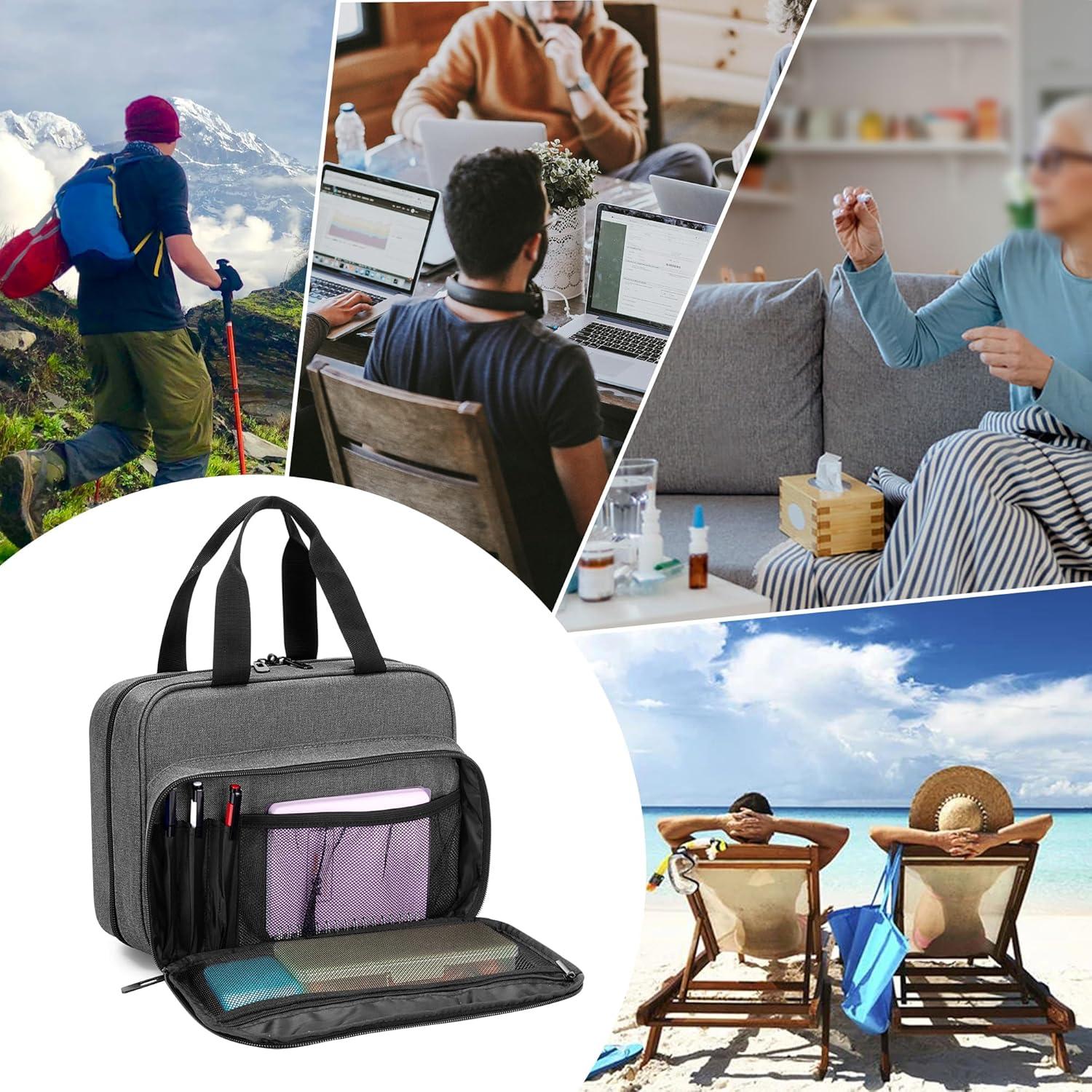 Organizador de Medicina CURMIO Gris - Bolsa de Pastillas 29cm