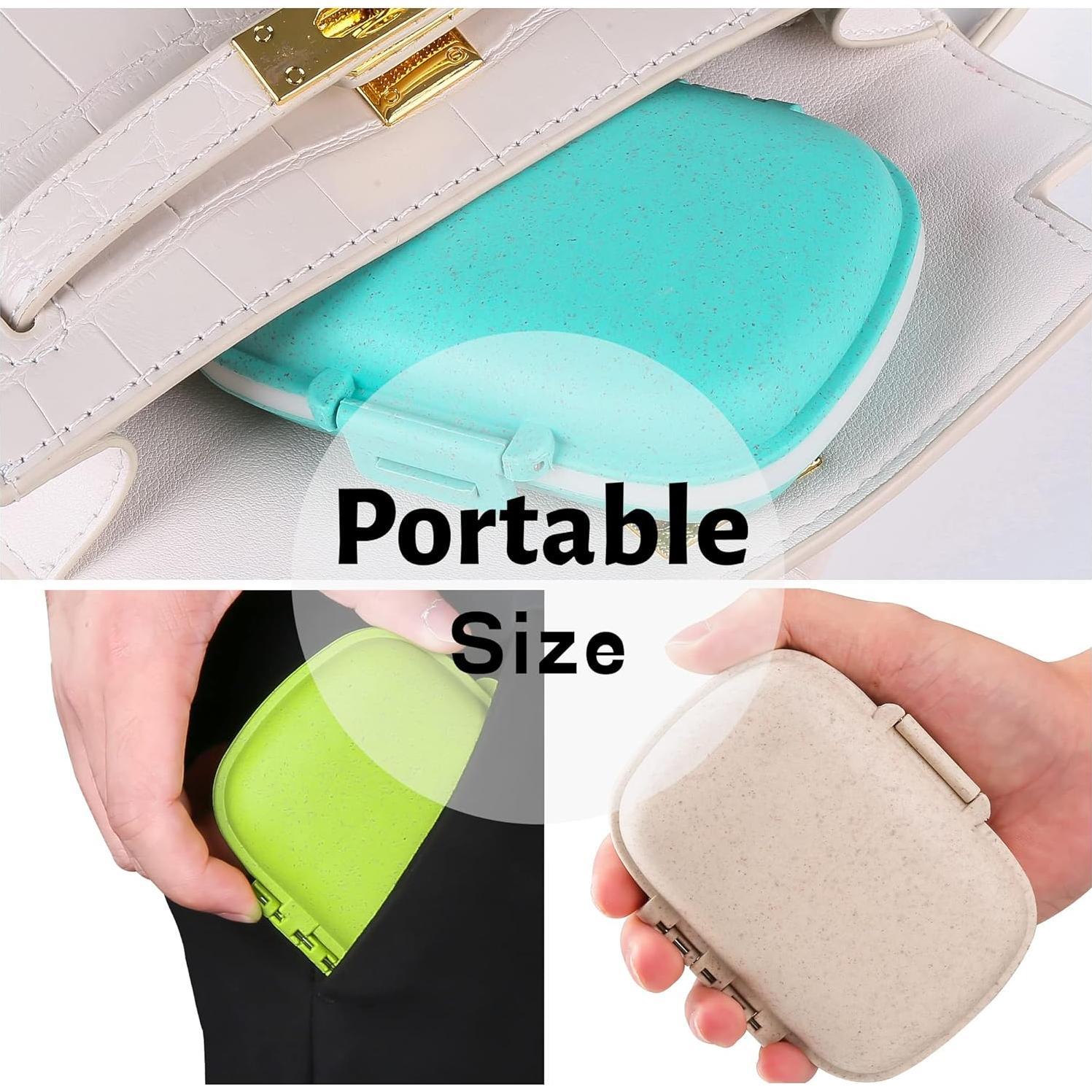 Organizadores de Pastillas Qeedy - 4 Pcs, 8 Compartimentos