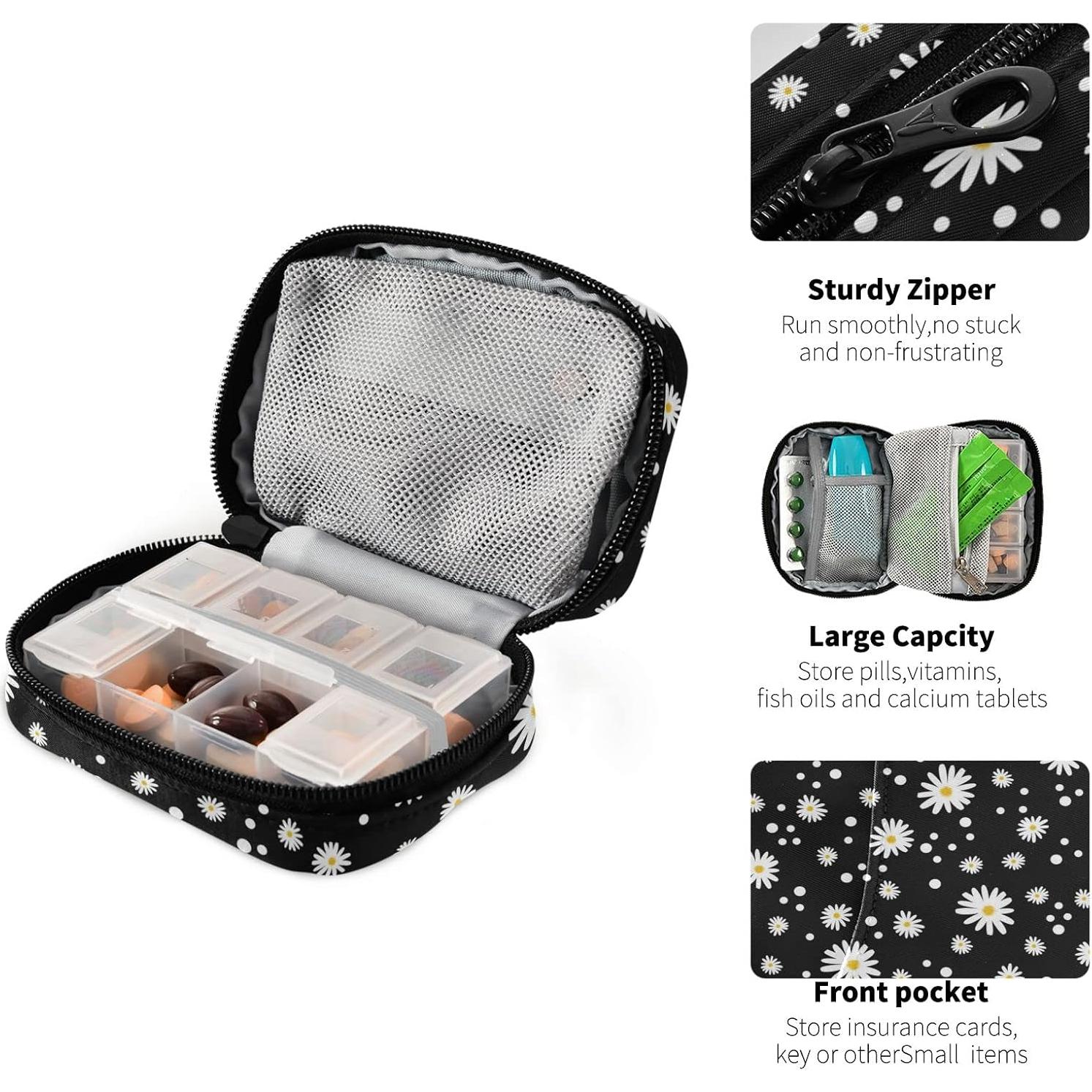 Estuche de Pastillas Ollabaky 7 Días Portátil con Cremallera