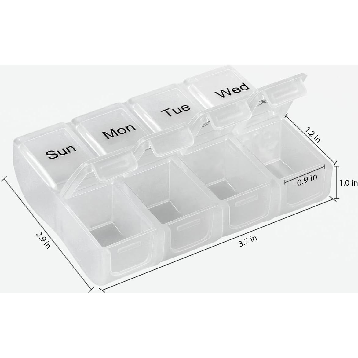 Organizador de Pastillas Semanal MZRoyal - 2 Paquetes, 7 Días