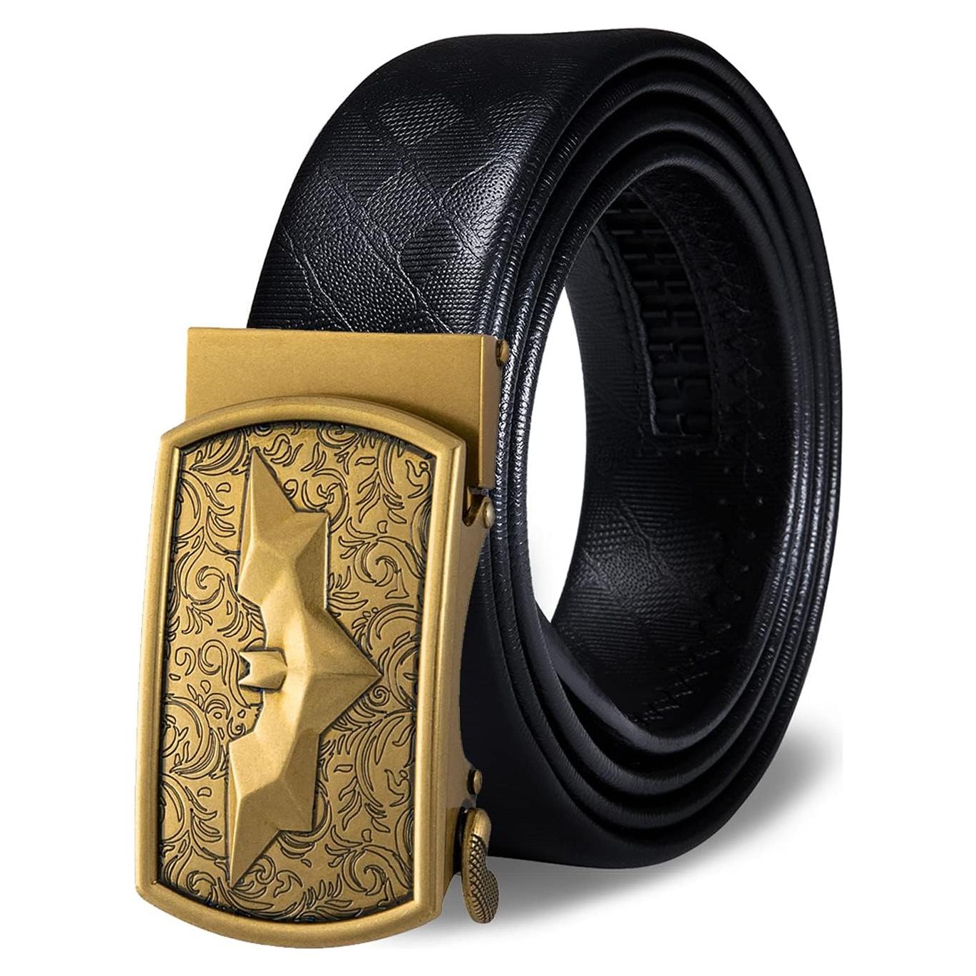 Cinturón de Ratchet Barry.Wang Cuero Genuino 2.86cm Hebilla Automática