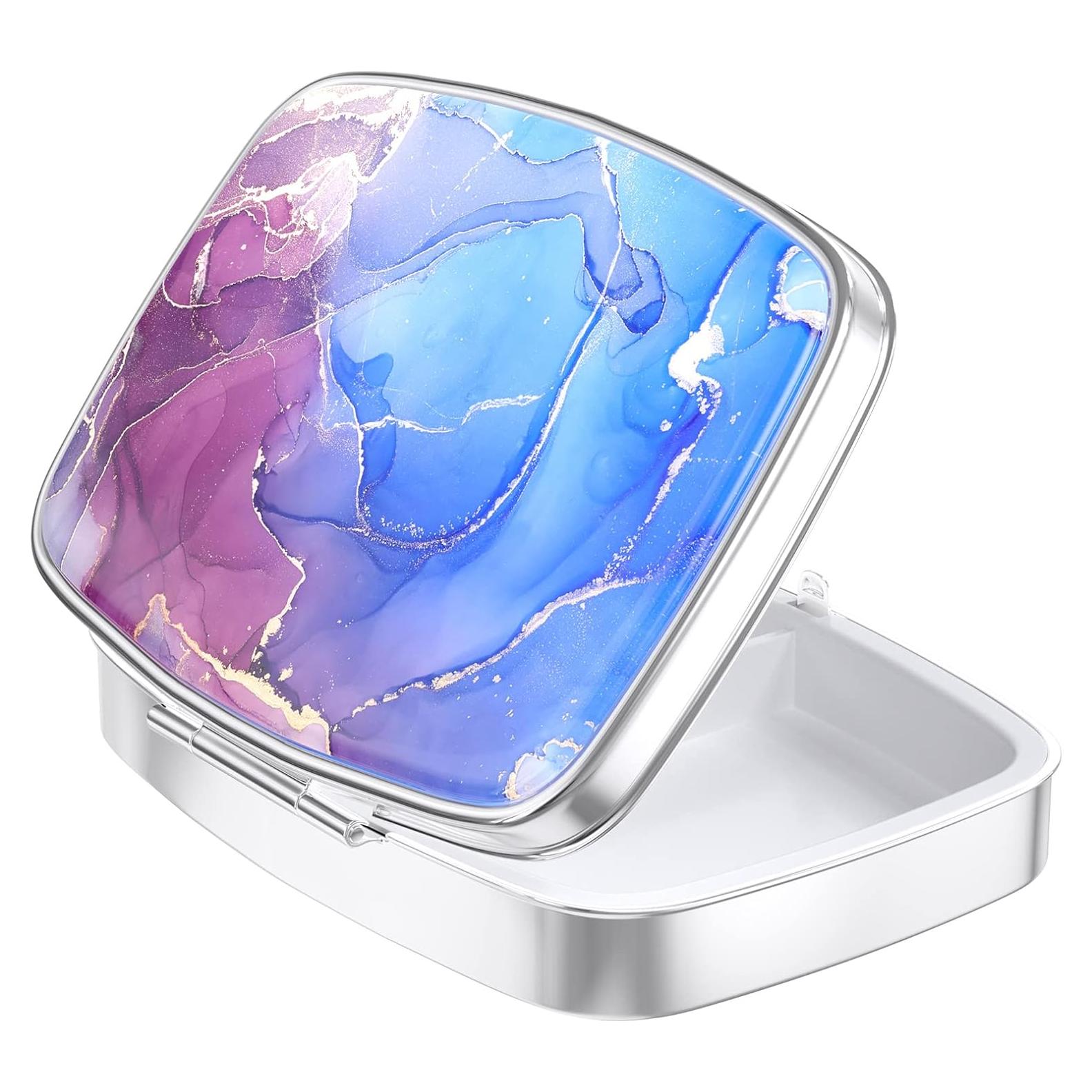 Caja de Pastillas Nipichsha Mármol Azul Púrpura 5.6x4.1cm