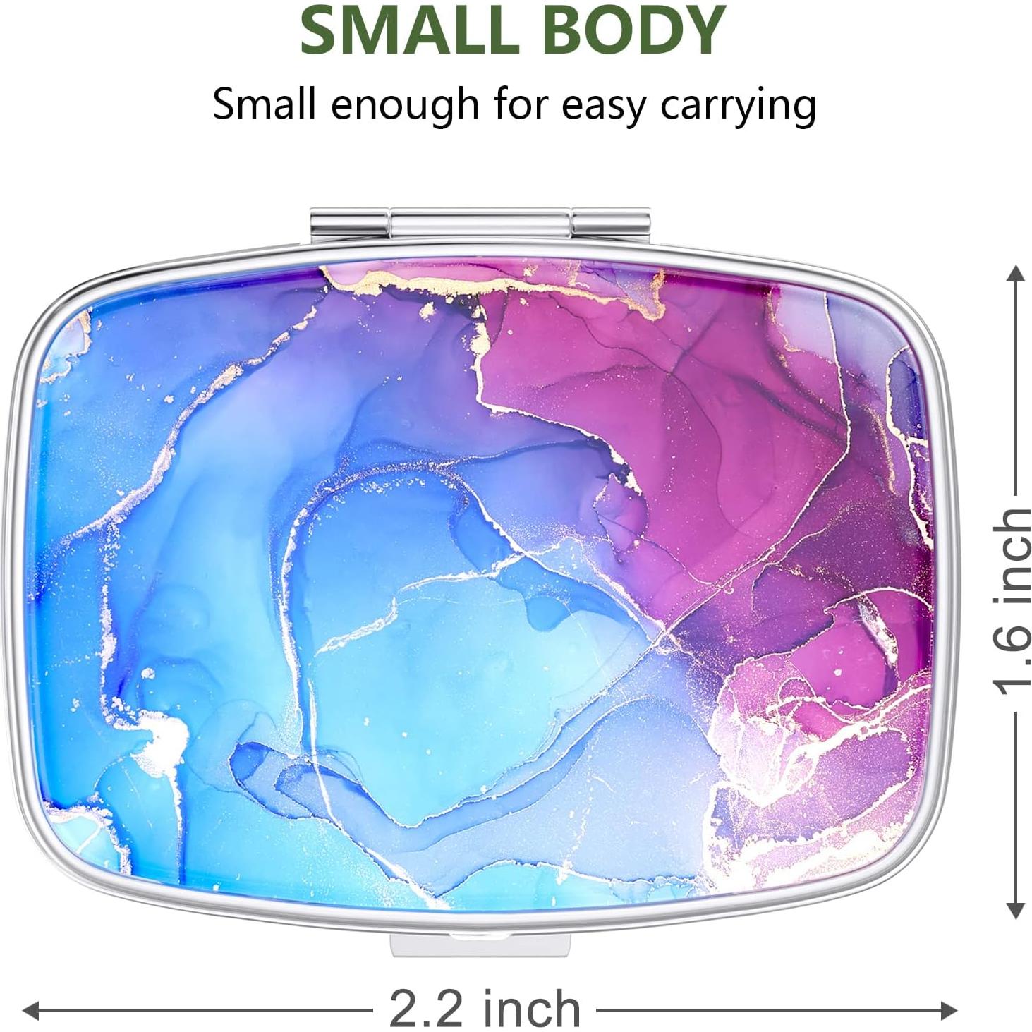 Caja de Pastillas Nipichsha Mármol Azul Púrpura 5.6x4.1cm