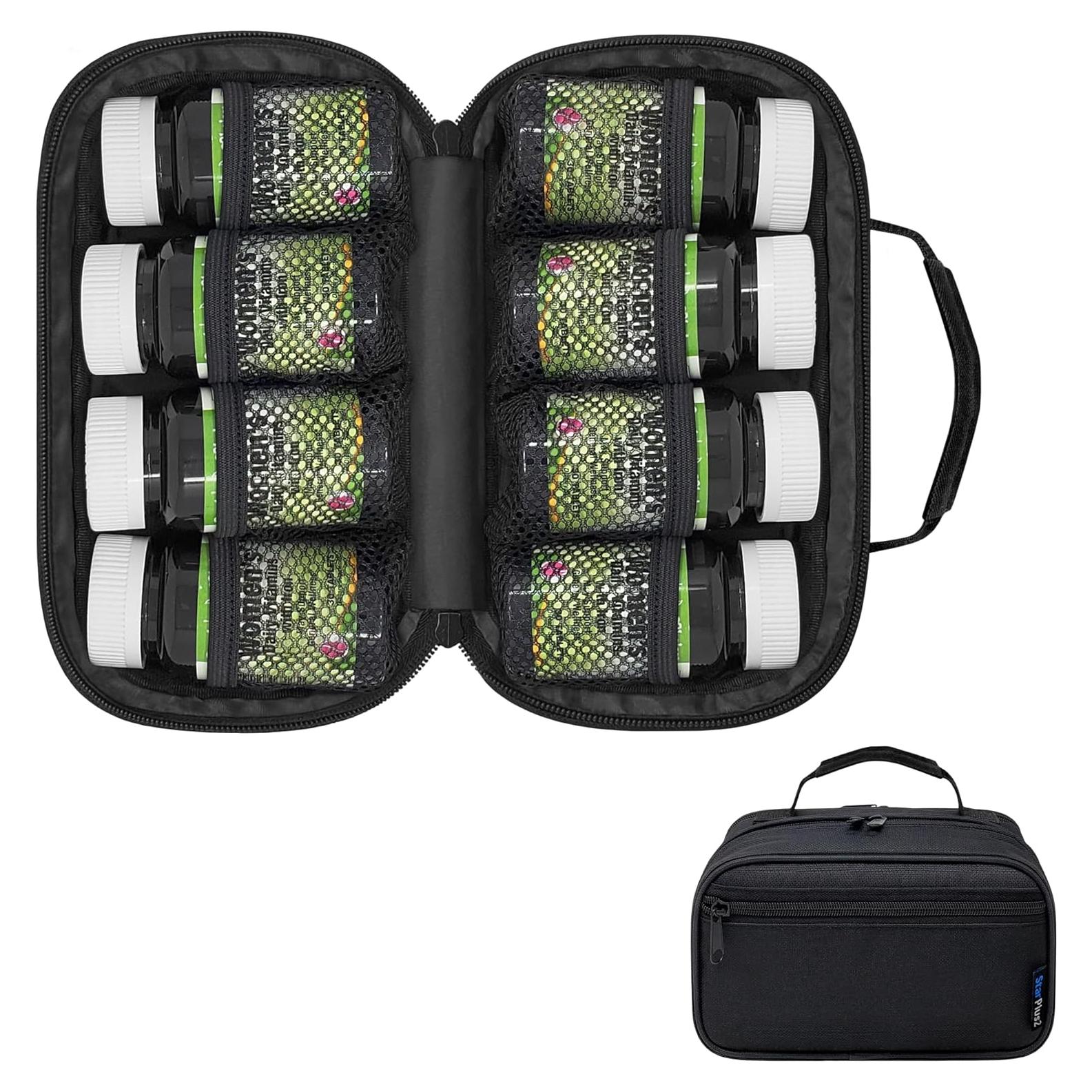 Organizador de Medicamentos StarPlus2 Negro Pequeño 8 Bolsillos